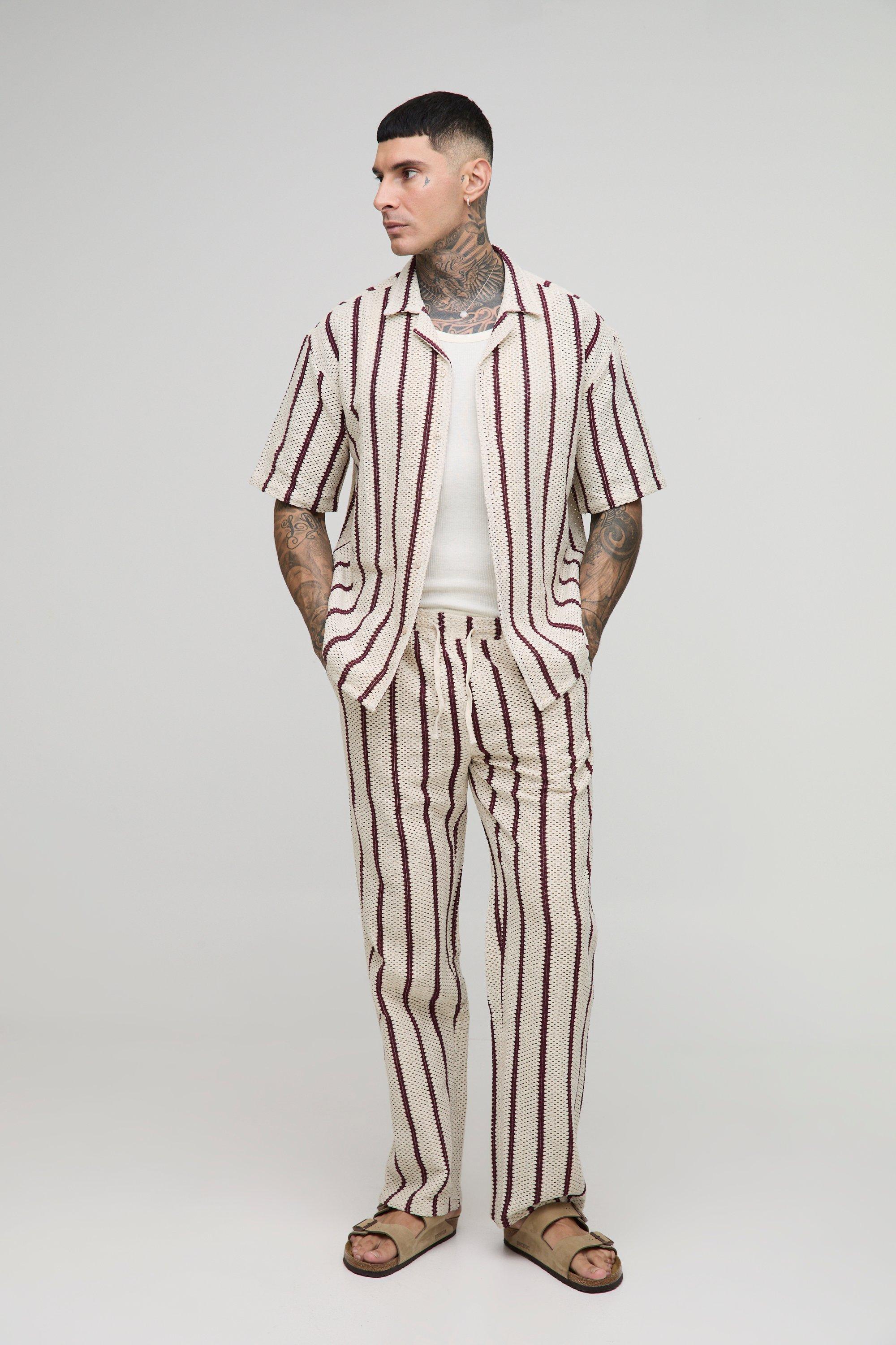 Tall Oversized Dropped Revere Shirt & Relaxed Pants Set | boohooMAN USA