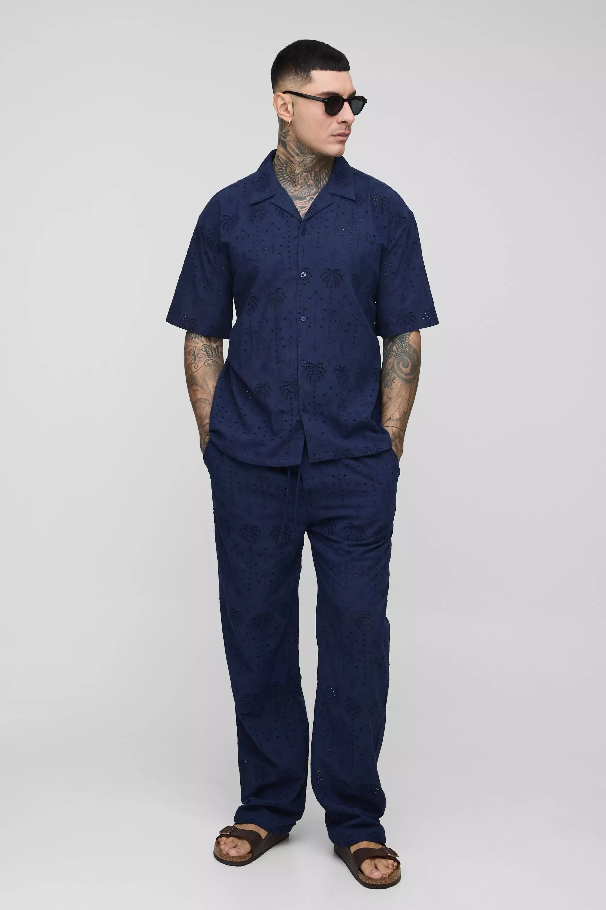 Tall - Ensemble à imprimé palmier, Navy autre image