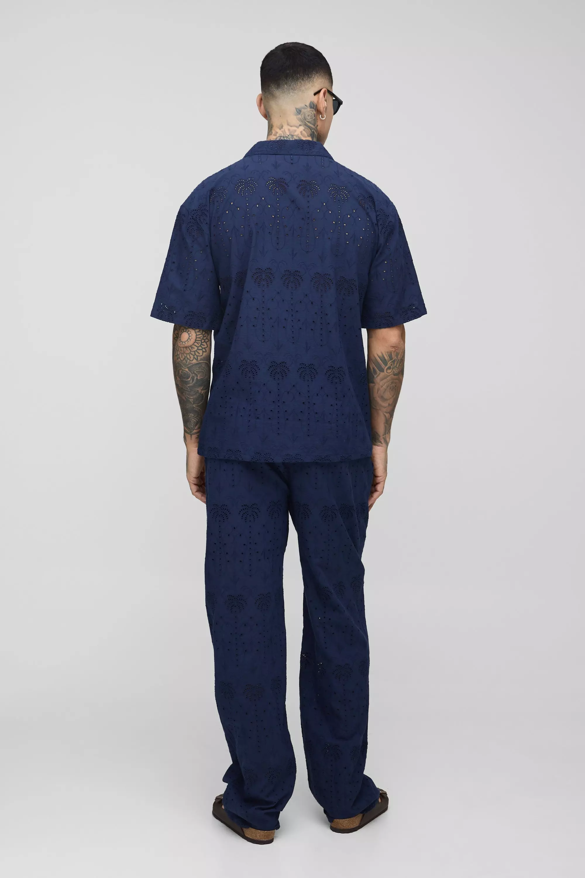 Tall - Ensemble à imprimé palmier, Navy autre image