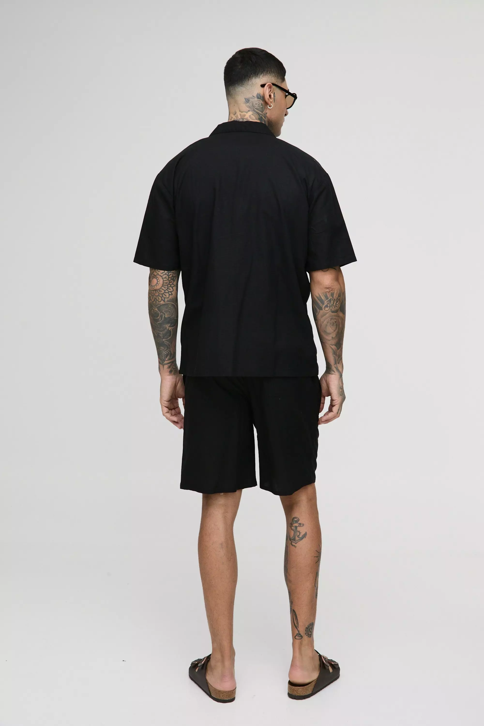 Tall - Ensemble oversize à poches avec short, Black autre image
