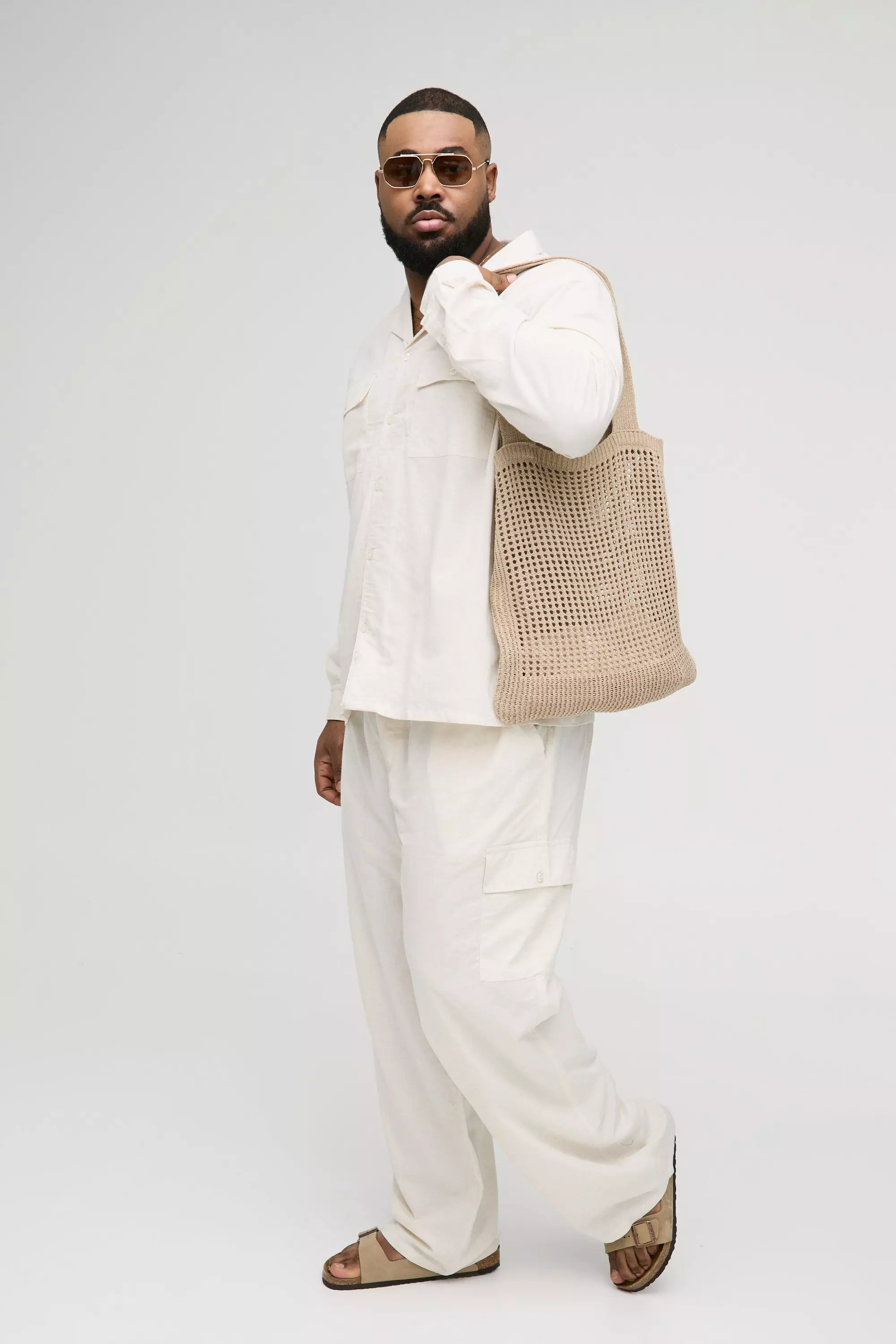 Natural Plus Regular Linen Cargo Shirt & Trouser Set alternative image