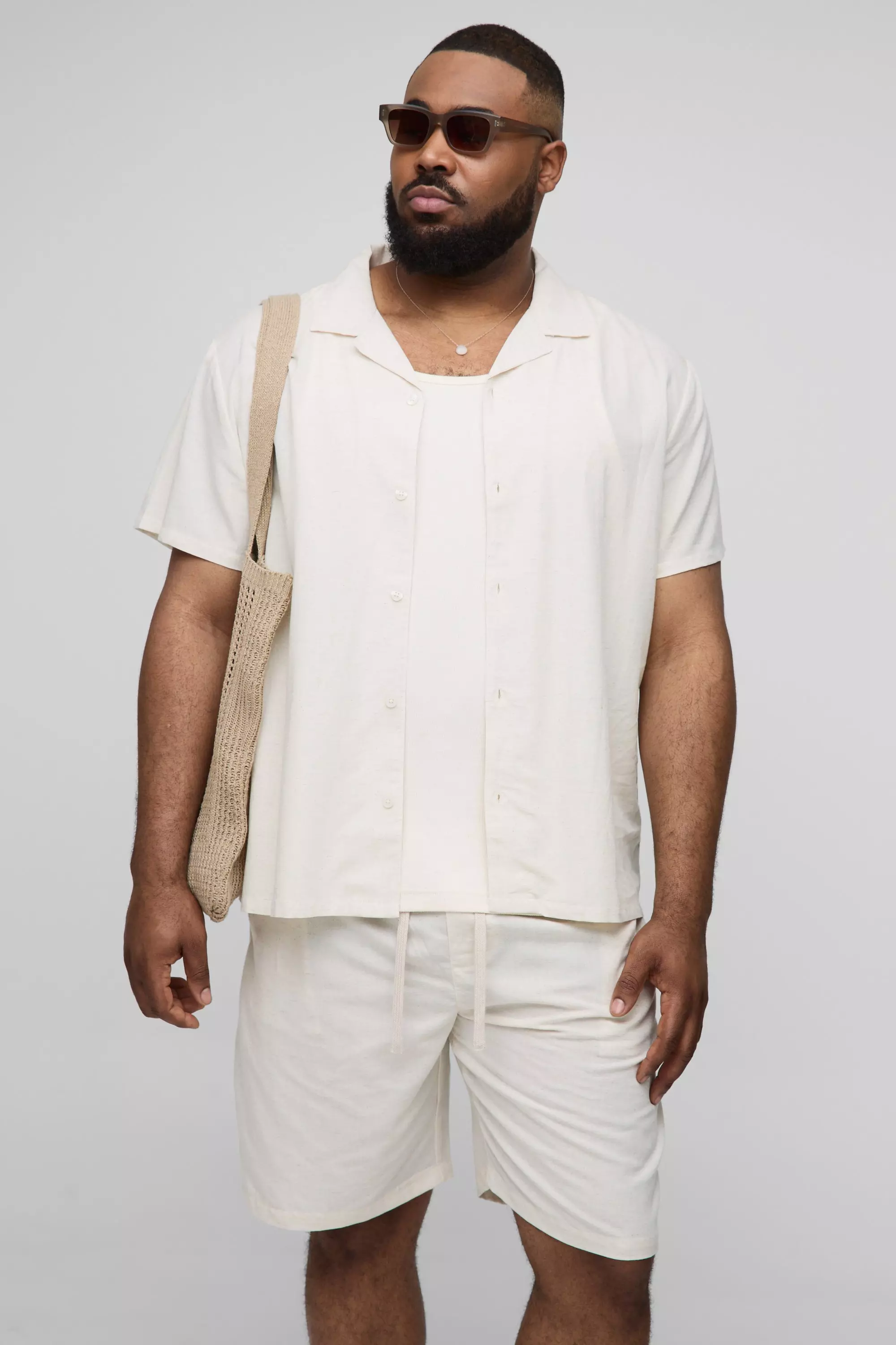 Natural Plus Regular Linen Shirt & Short Set alternative image