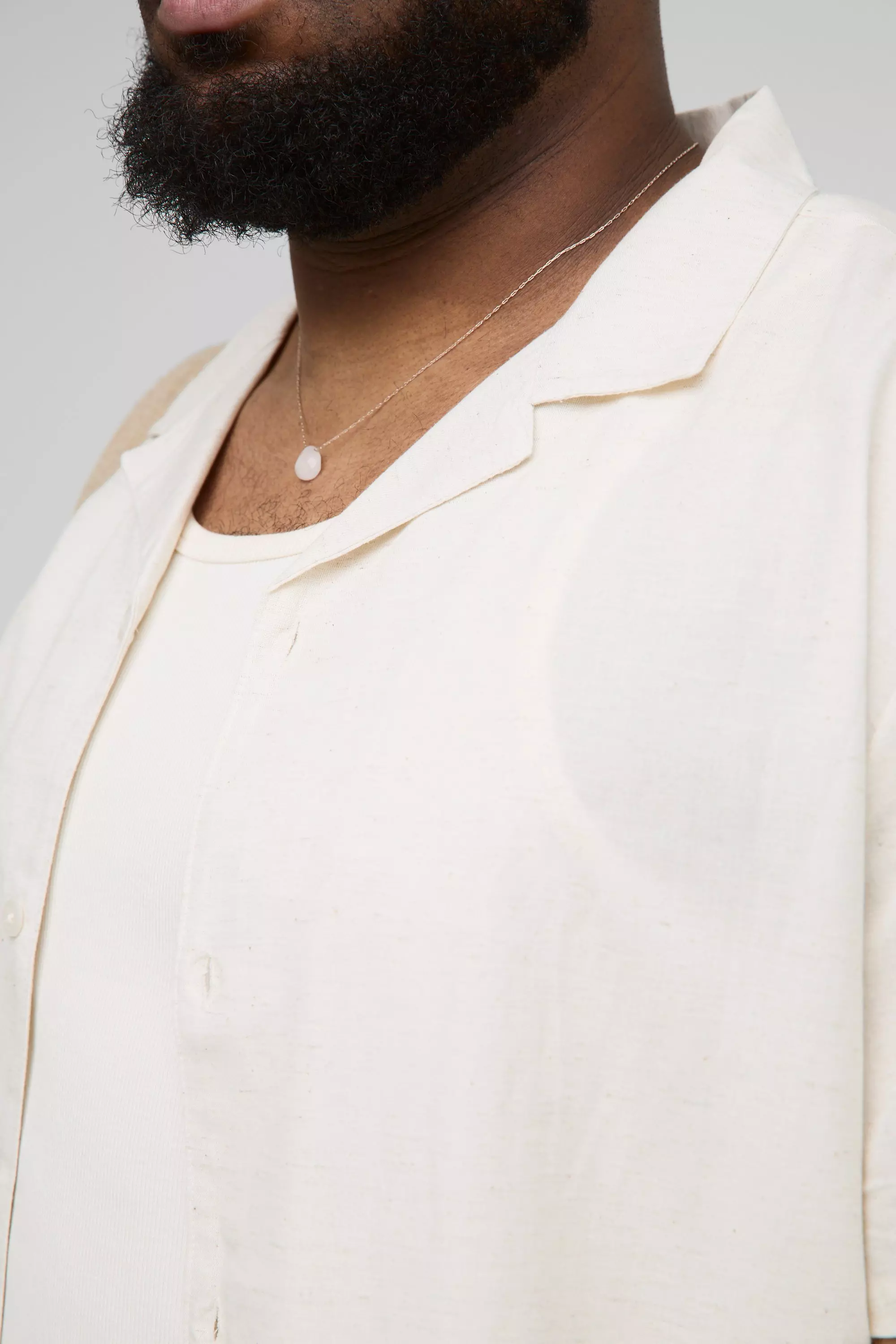 Natural Plus Regular Linen Shirt & Short Set alternative image