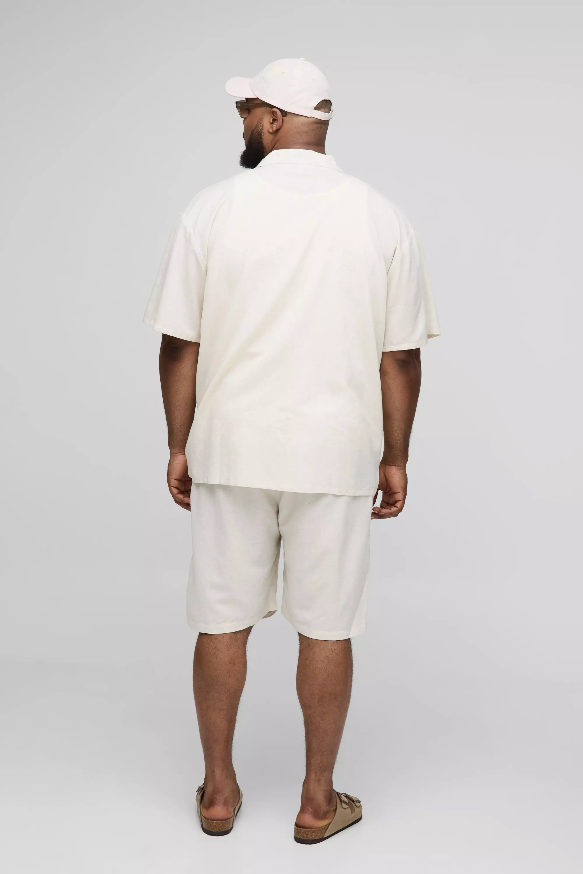 Natural Plus Oversized Linen Look Shirt & Short Set alternative image