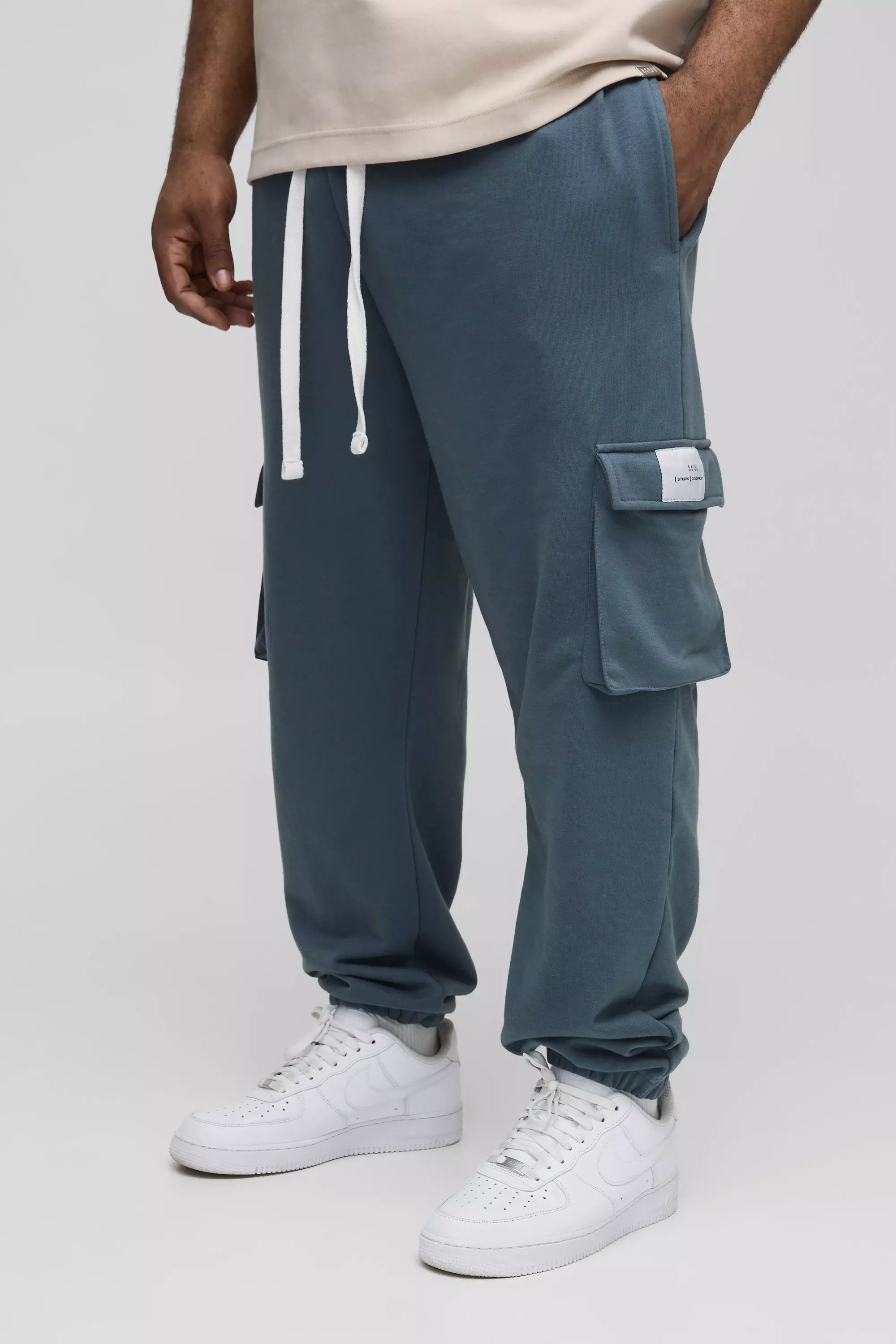 Grande taille - Jogging cargo slim, Slate blue autre image
