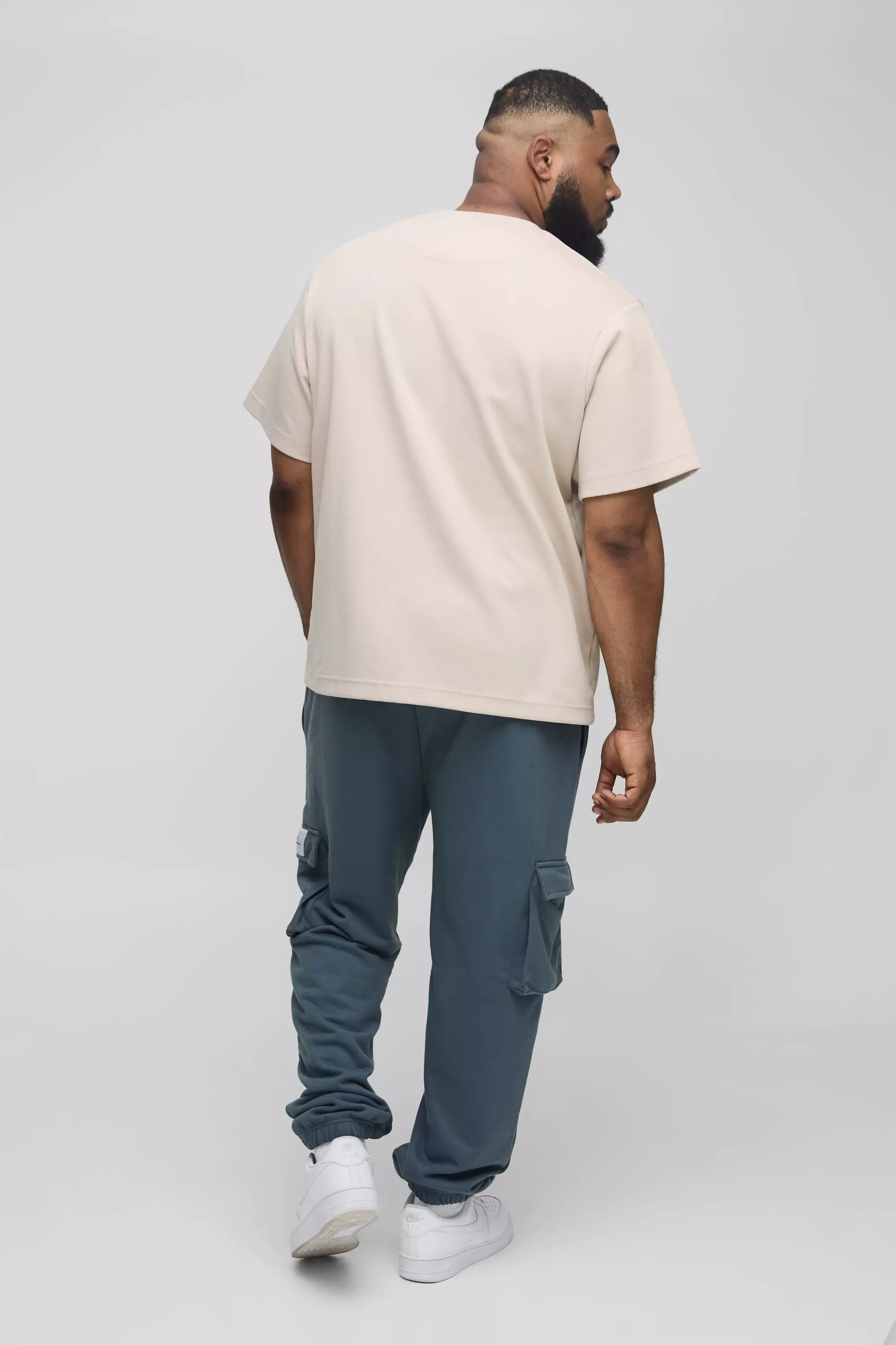 Grande taille - Jogging cargo slim, Slate blue autre image