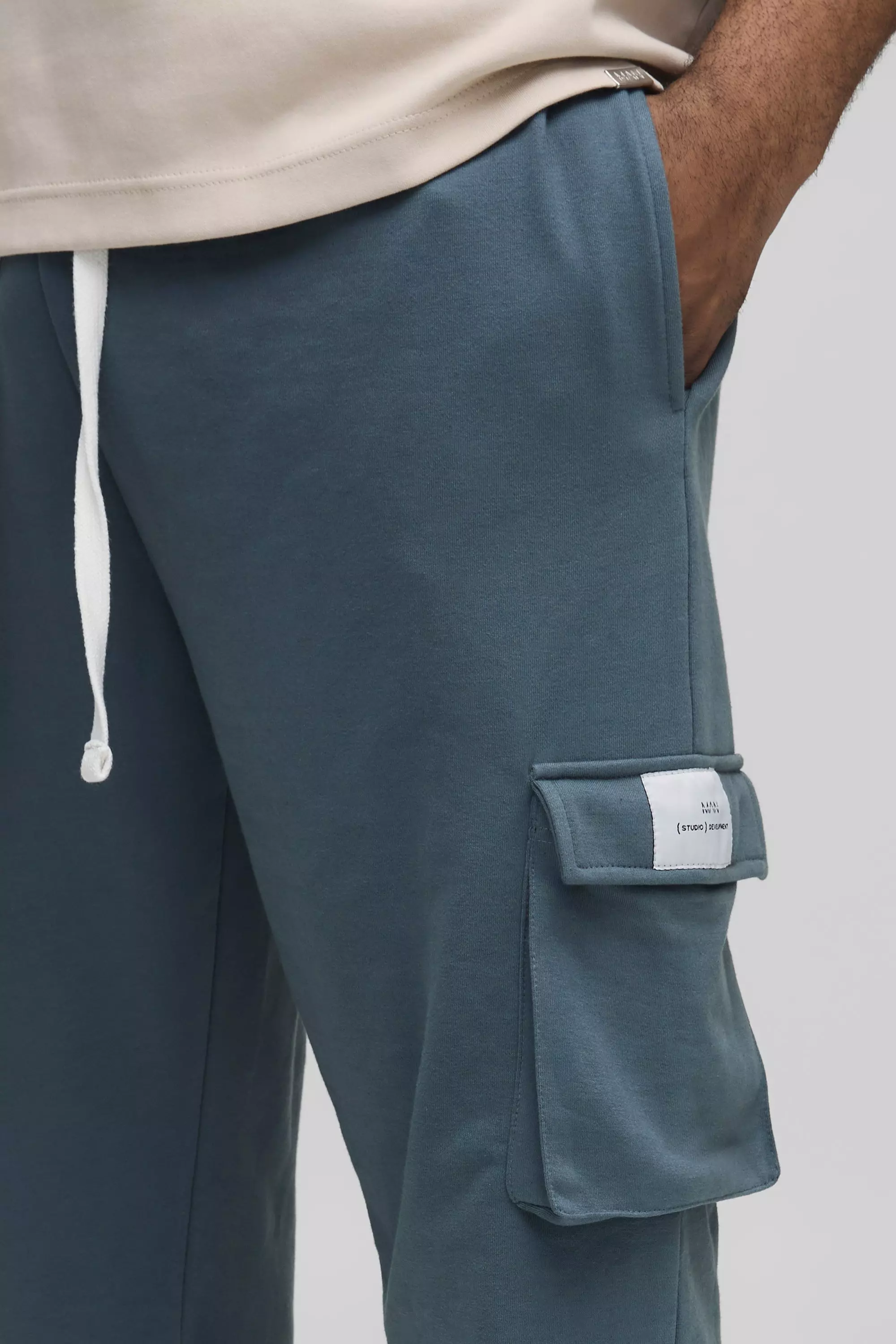 Grande taille - Jogging cargo slim, Slate blue autre image
