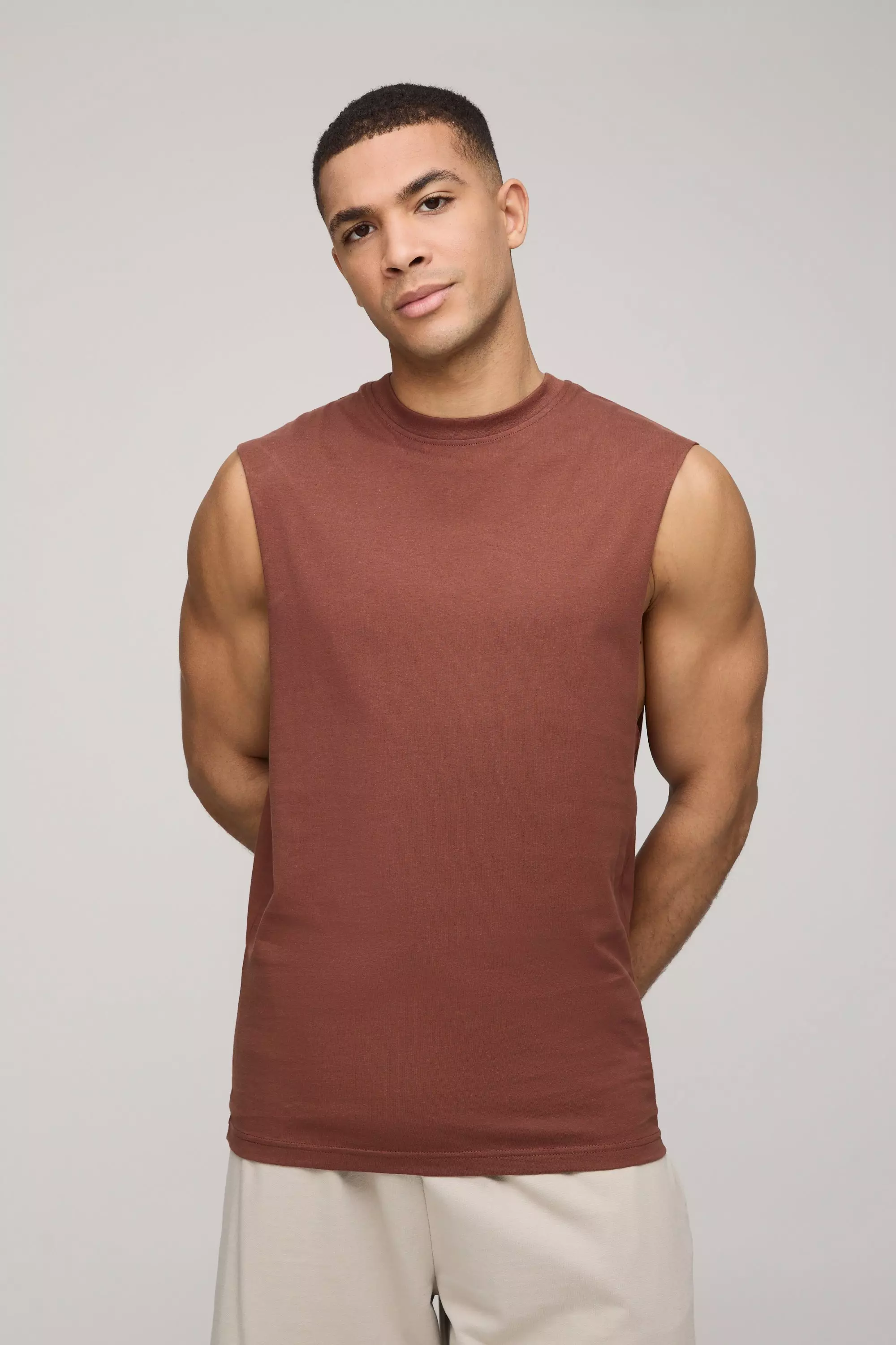 Basic Tanktop mit weiten Ärmeln, Chocolate alternatives Bild
