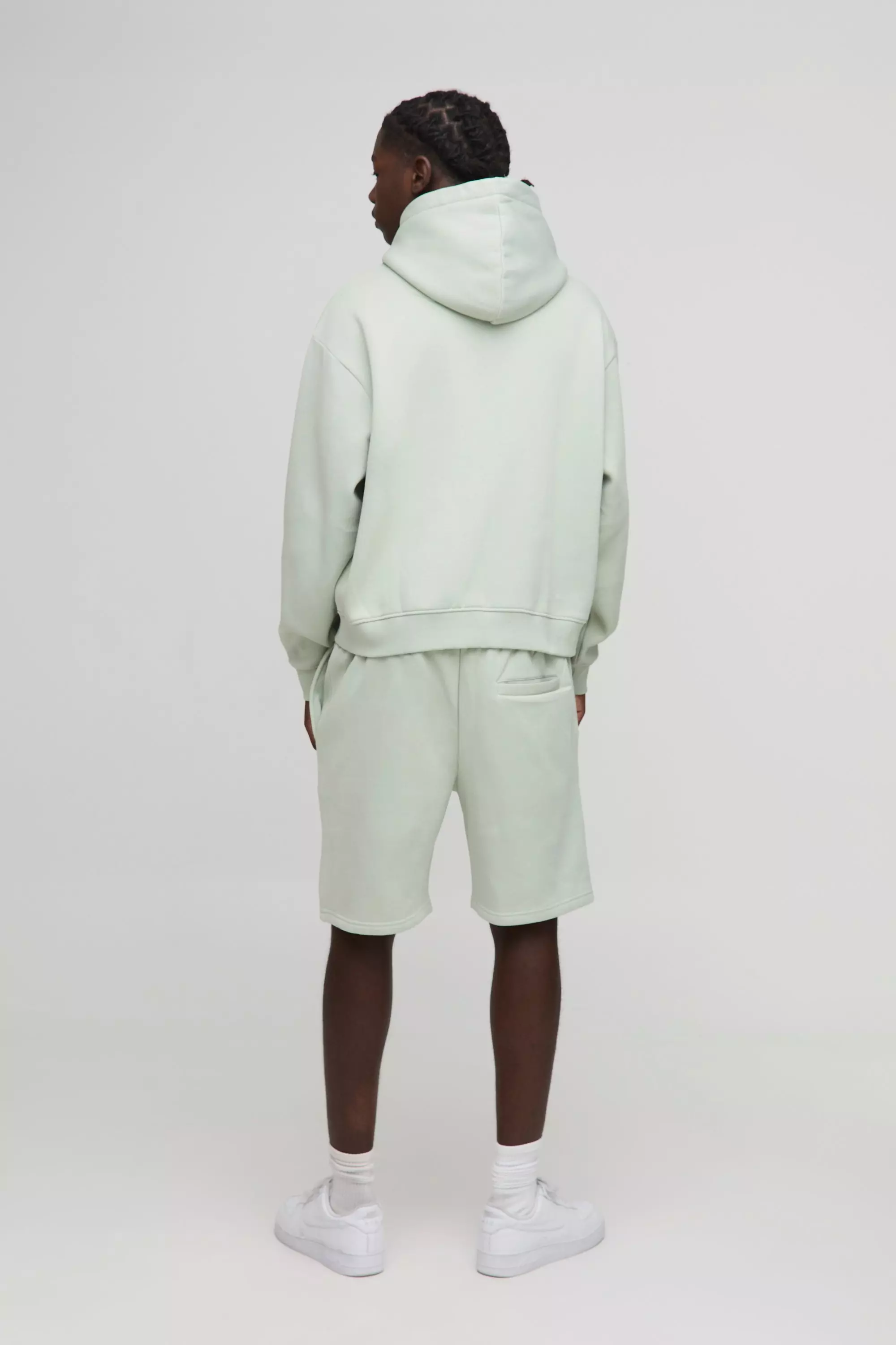 Oversized Boxy Homme Hooded Short Tracksuit | boohooMAN USA