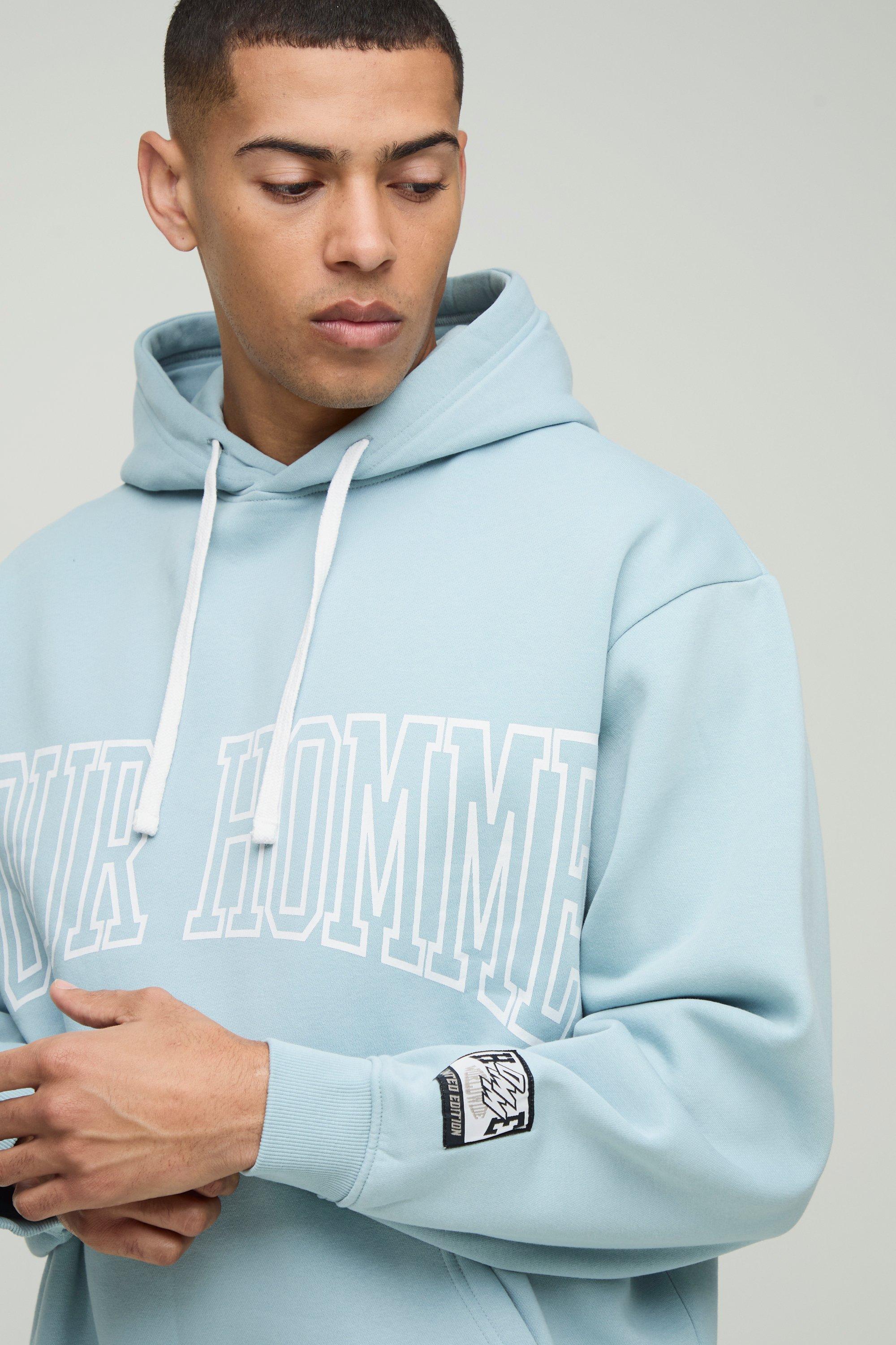 Oversized Homme Hooded Short Tracksuit | boohooMAN UK