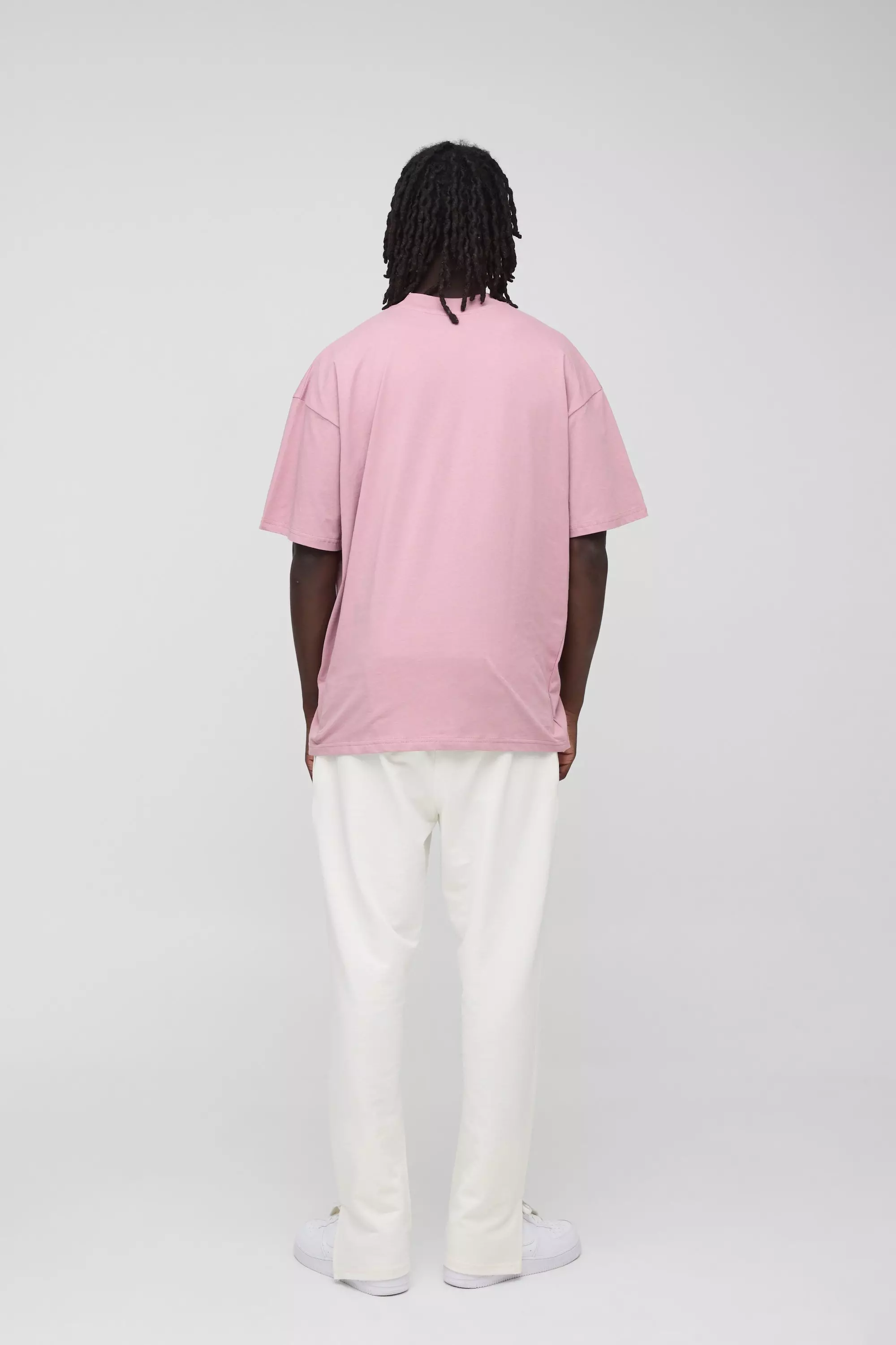 Dusky pink Basic Oversized Extended Neck T-Shirt alternative image