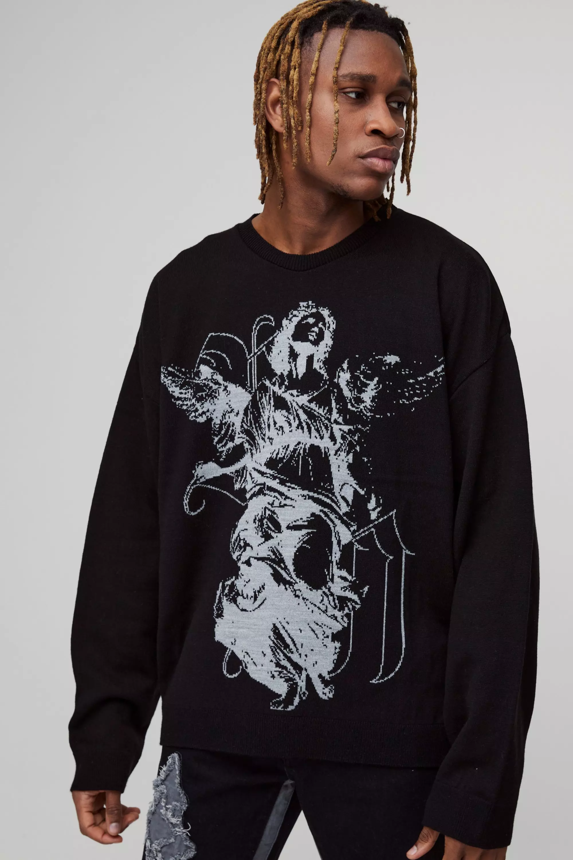 Tall - Pull oversize en maille, Black autre image