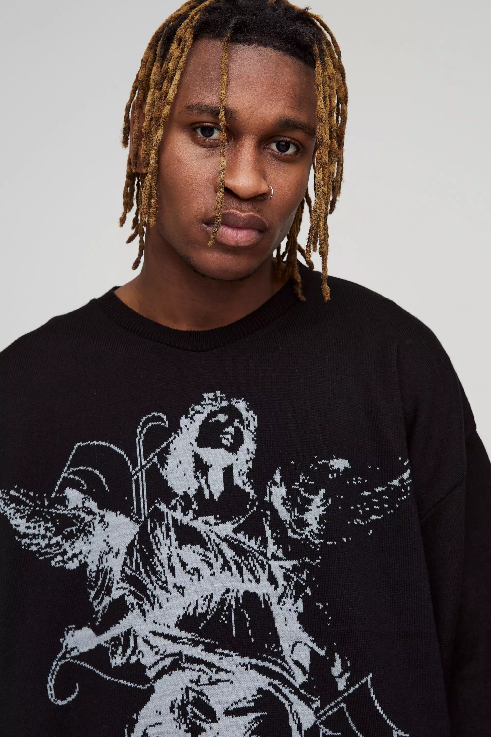 Tall - Pull oversize en maille, Black autre image