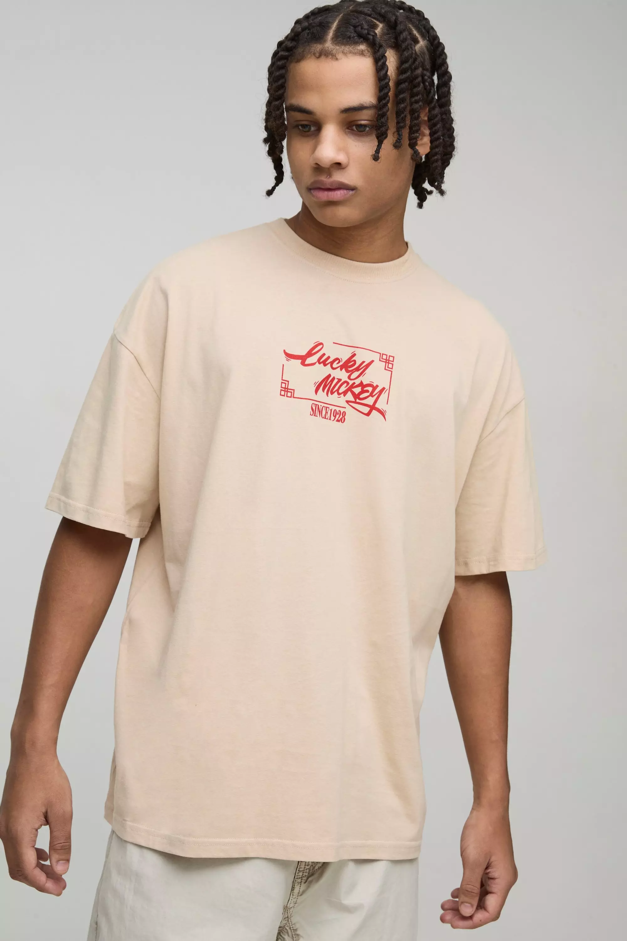 Oversized Disney Mickey Mouse Anime License T Shirt boohooMAN UK