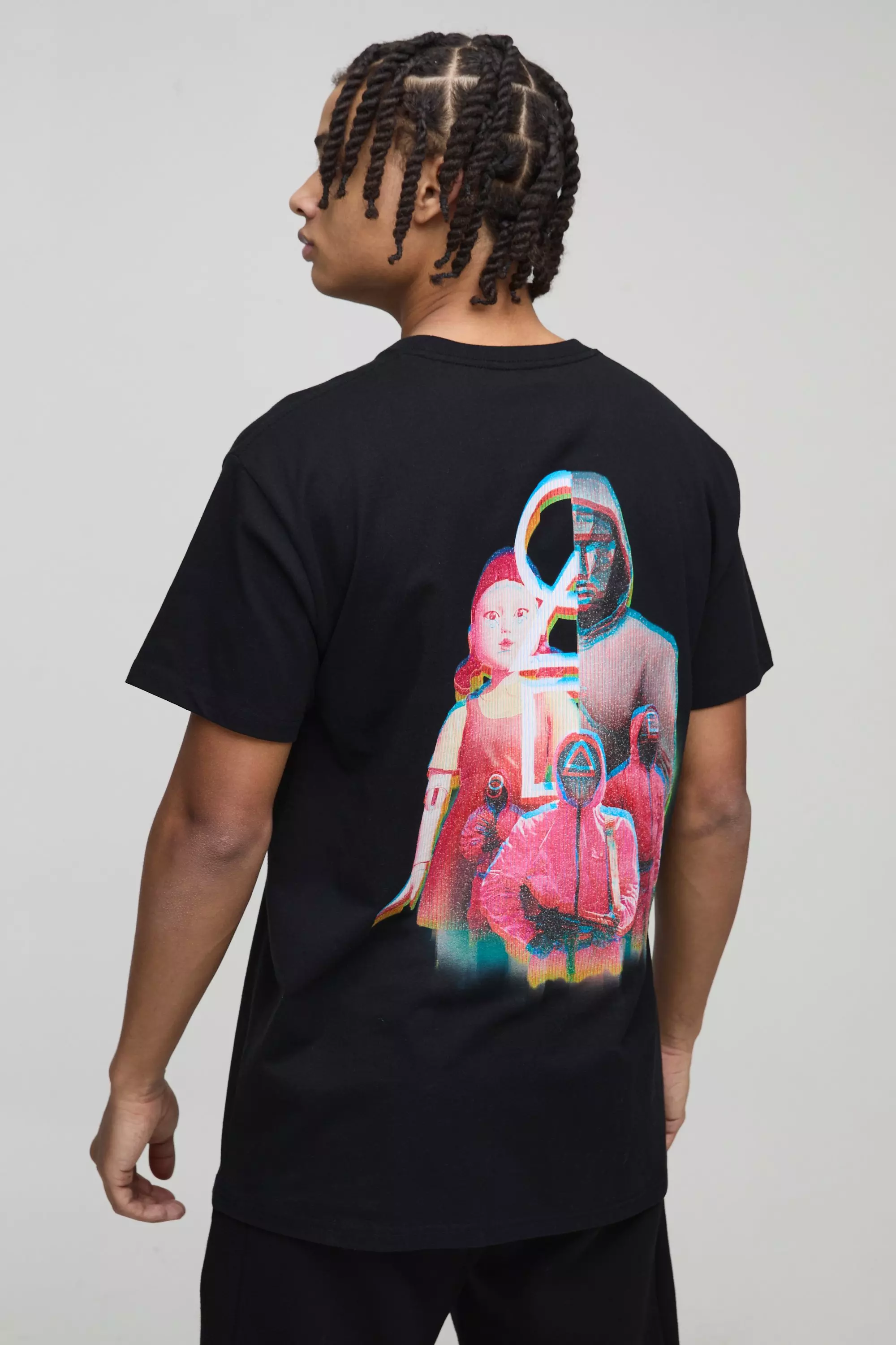 Black Oversized Gelicenseerd Squid Games T-Shirt alternatieve afbeelding