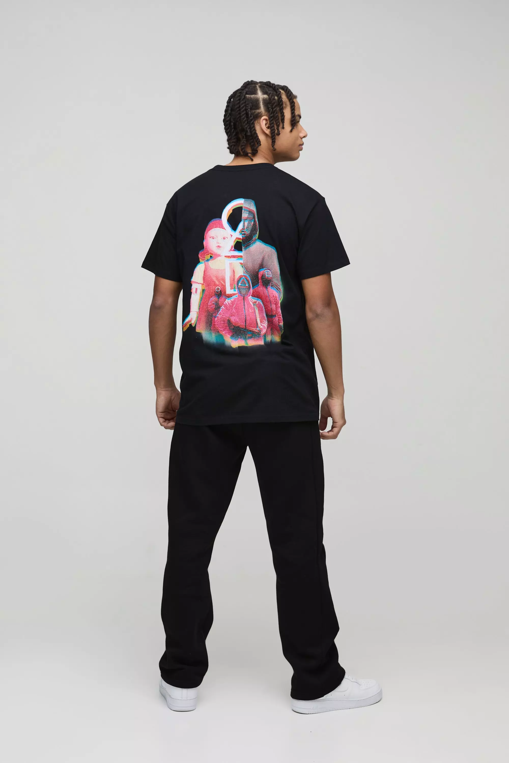 Black Oversized Gelicenseerd Squid Games T-Shirt alternatieve afbeelding