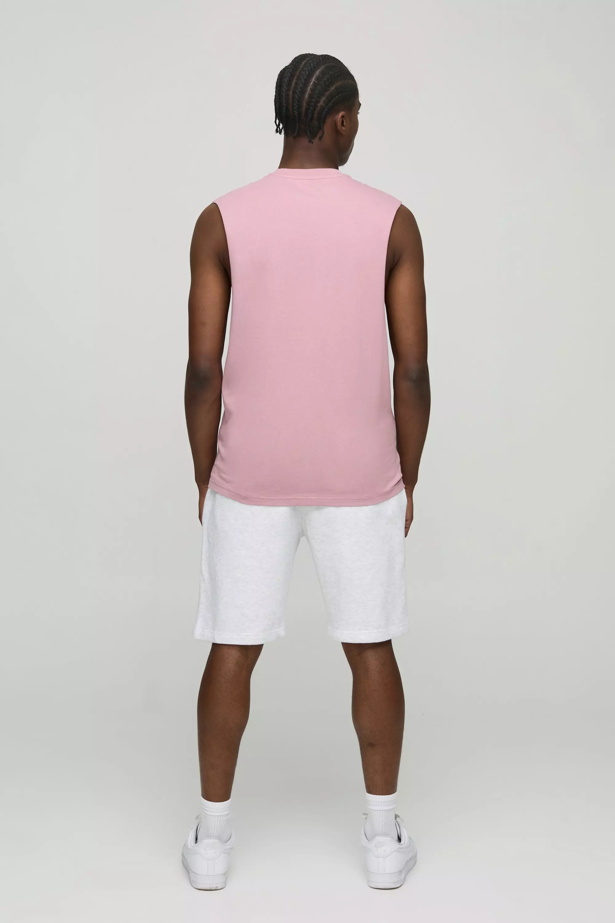Dusky pink MENS. Basic Tank Top Met Grote Armgaten alternatieve afbeelding