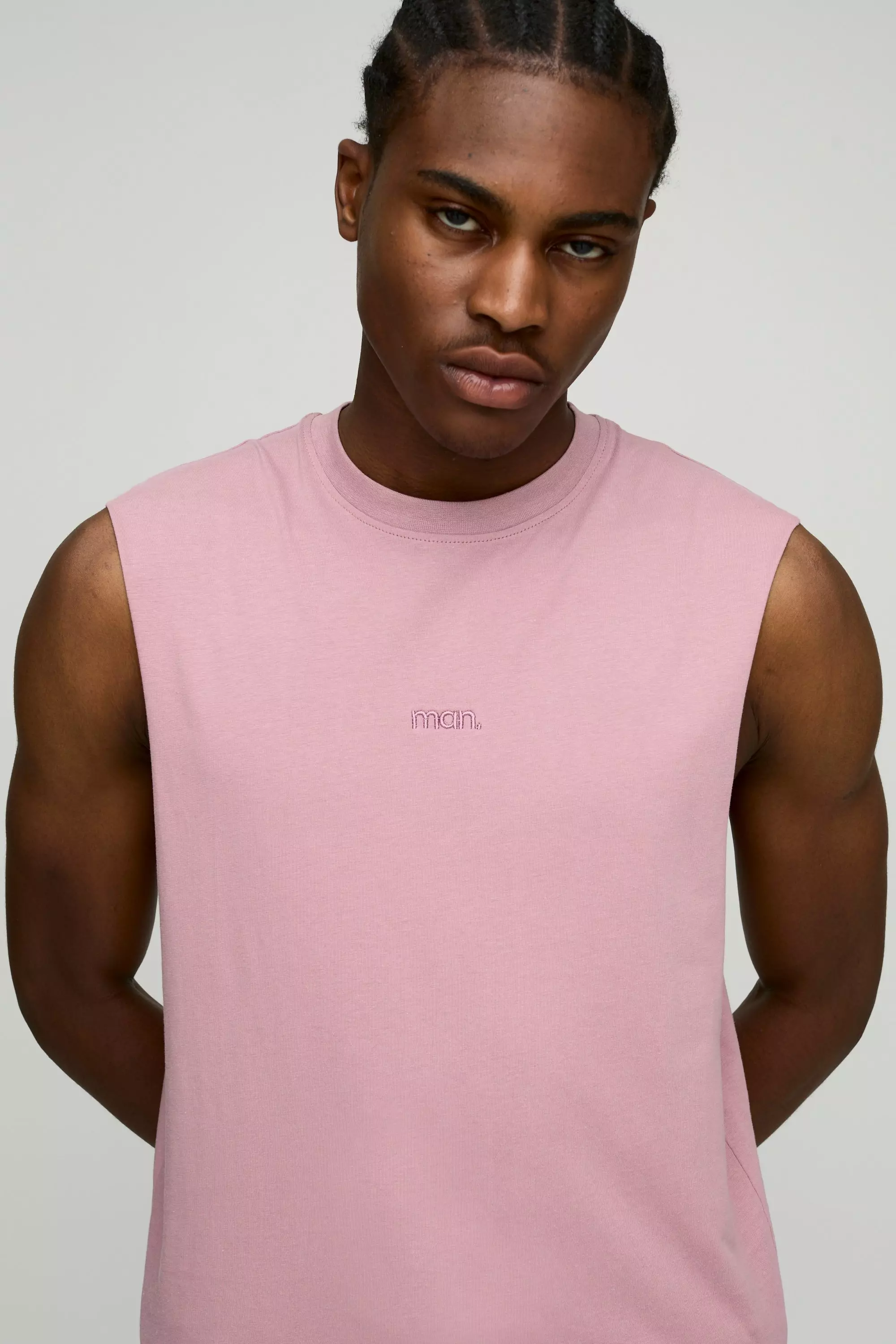 Dusky pink MENS. Basic Tank Top Met Grote Armgaten alternatieve afbeelding