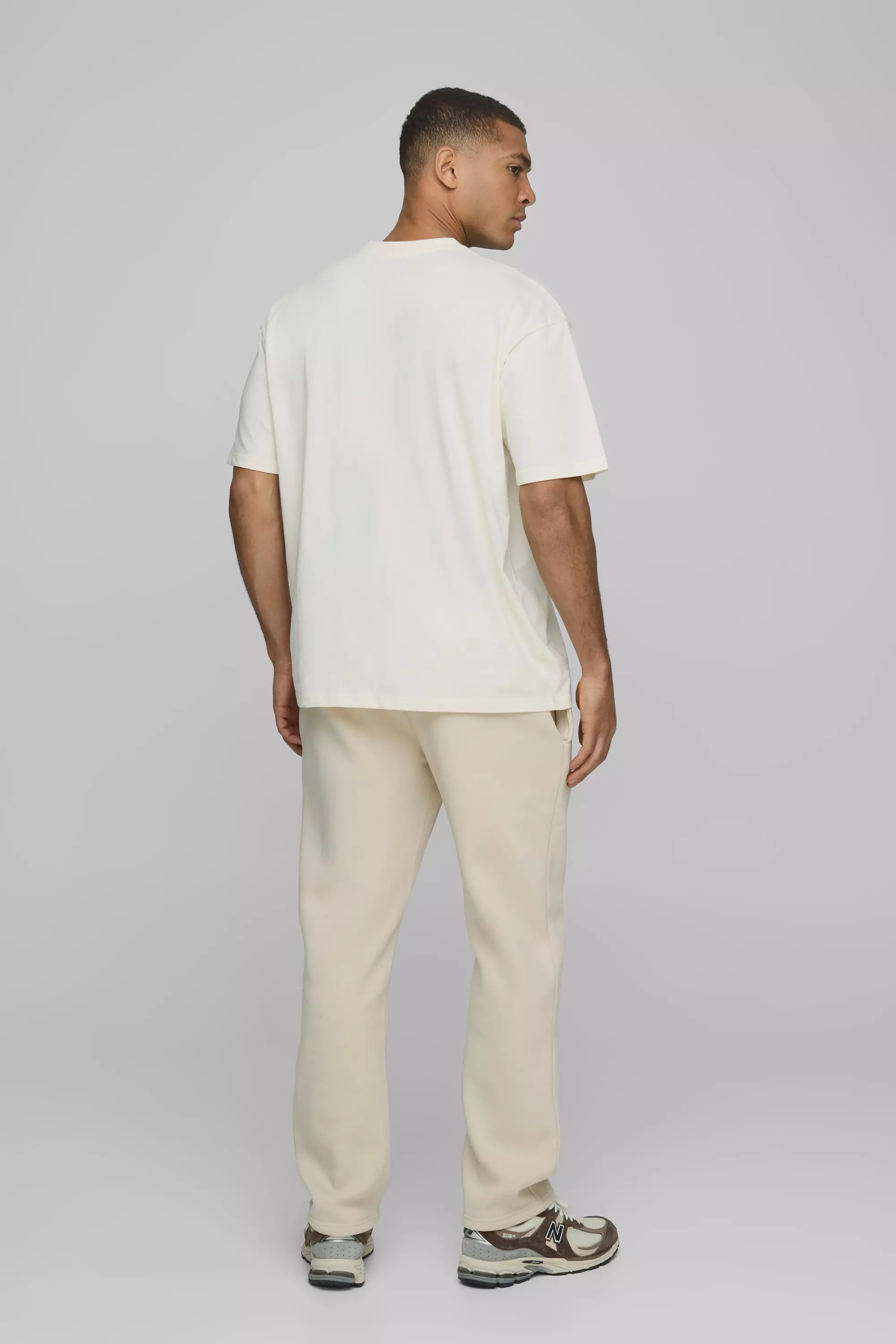 Ecru Oversized Basic Crew Neck T-shirt alternative image
