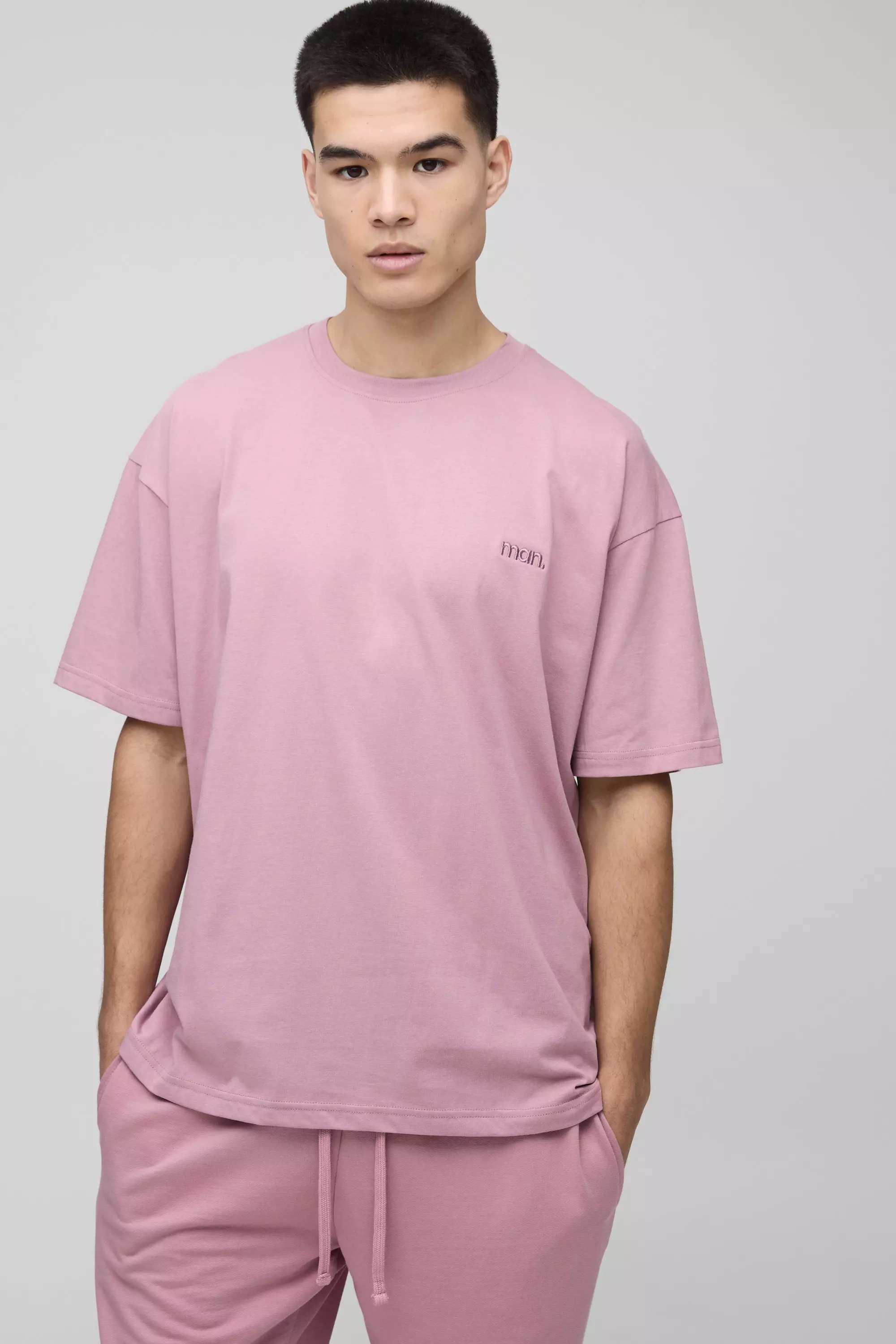 MAN. T-shirt oversize à col ras-du-cou, Dusky pink autre image