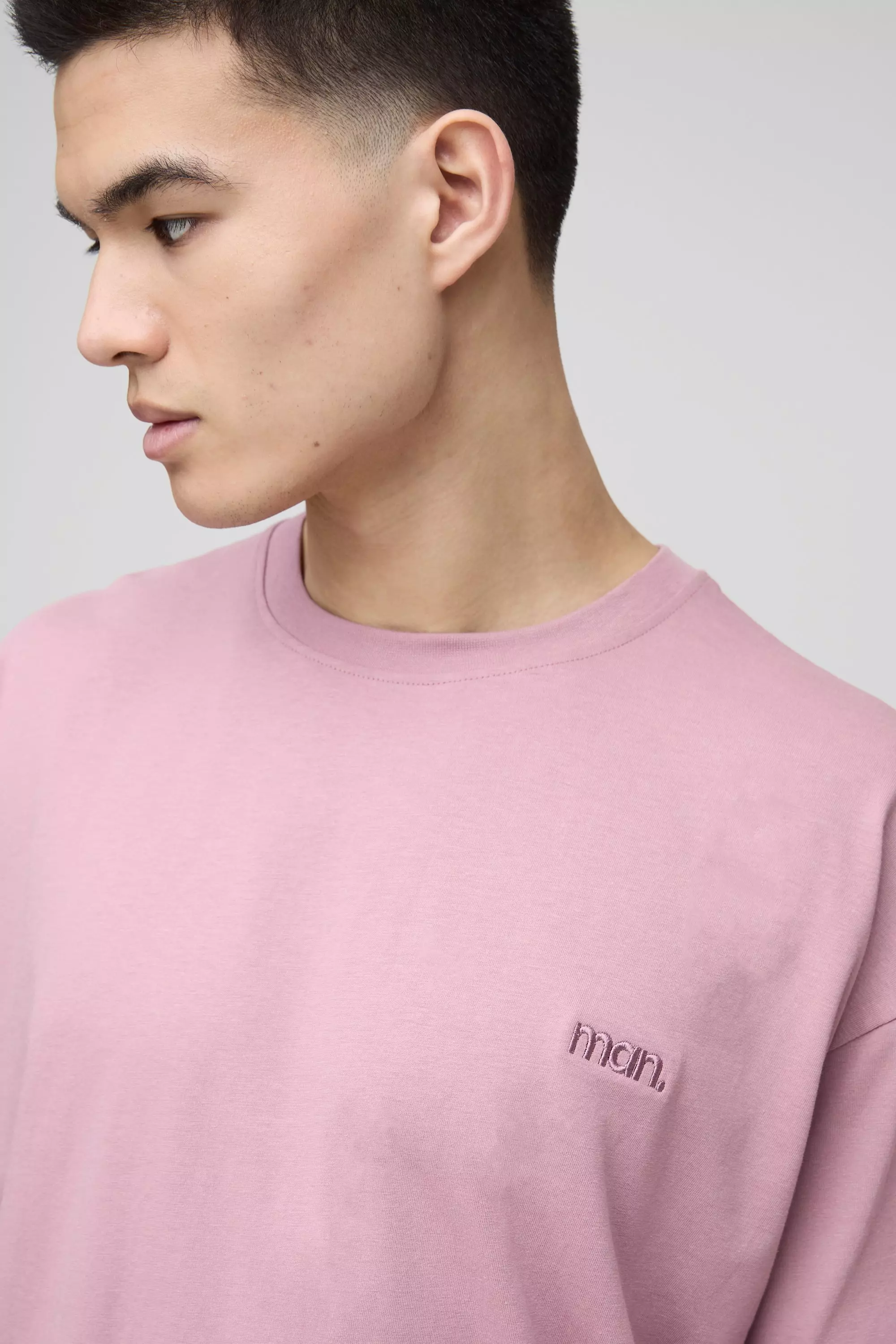 MAN. T-shirt oversize à col ras-du-cou, Dusky pink autre image