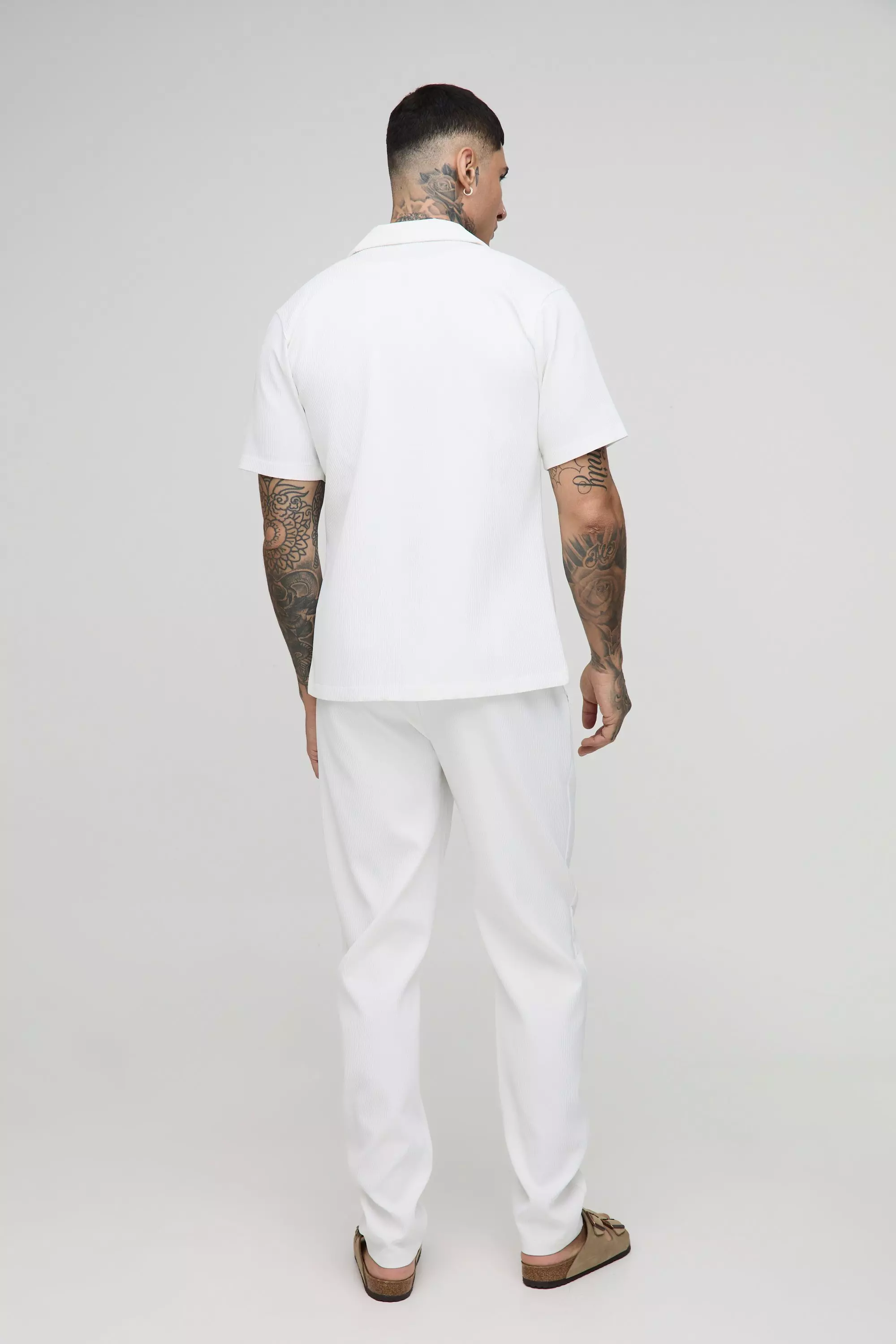 Tall - Chemise cintrée plissée, White autre image