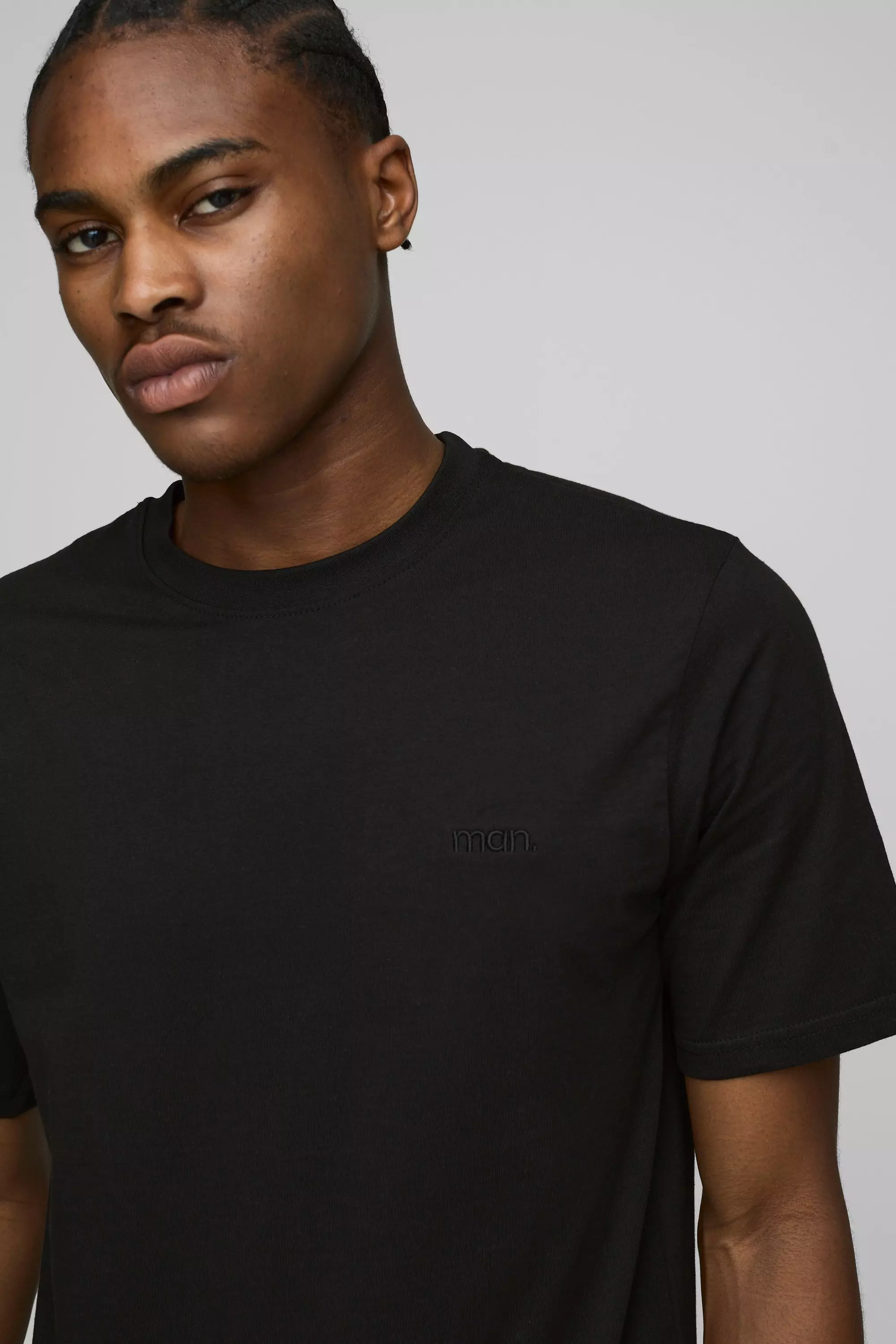 Black Regular Fit MAN. Basic Crew Neck T-shirt alternative image