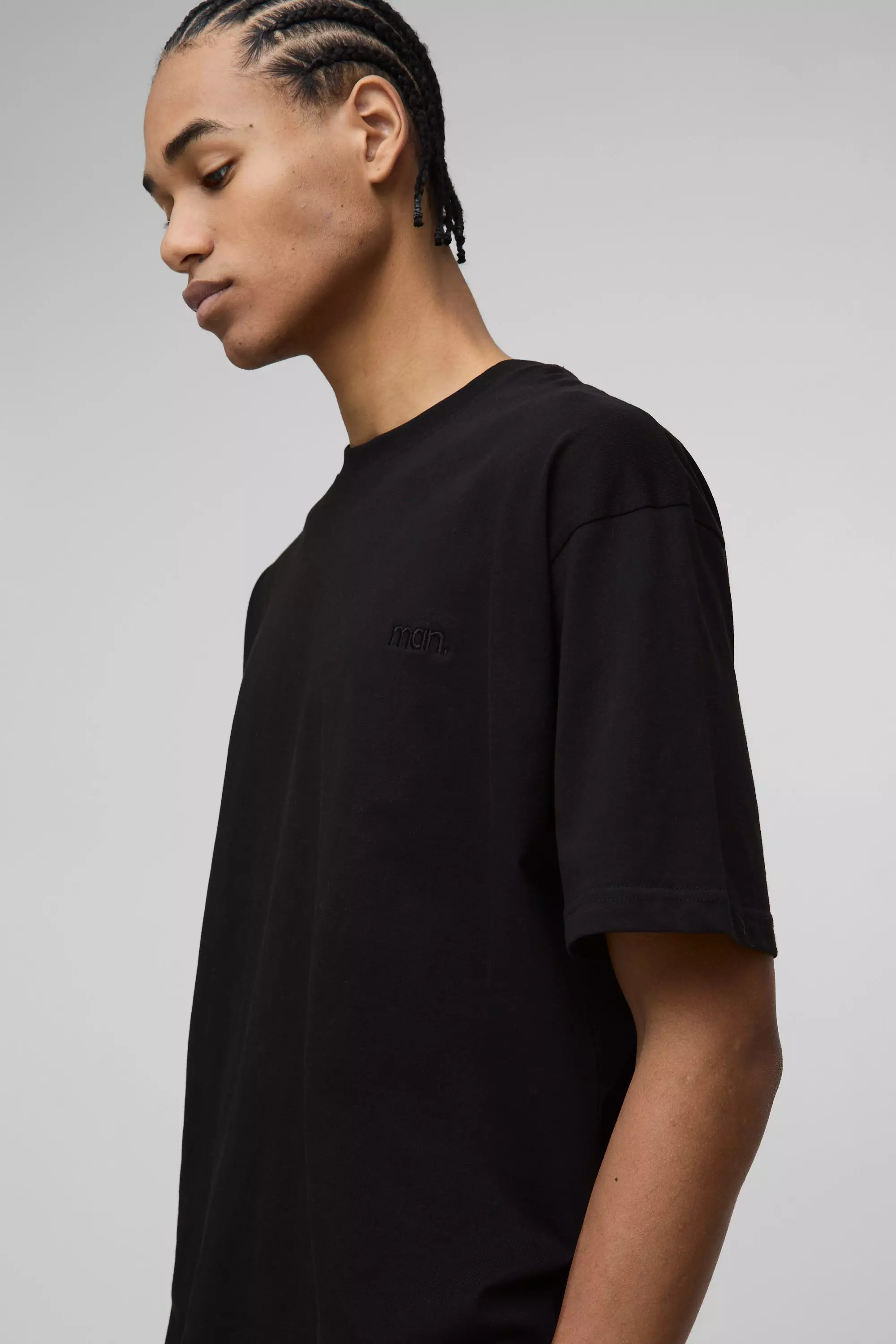 Black MAN. Oversized Crew Neck T-shirt alternative image