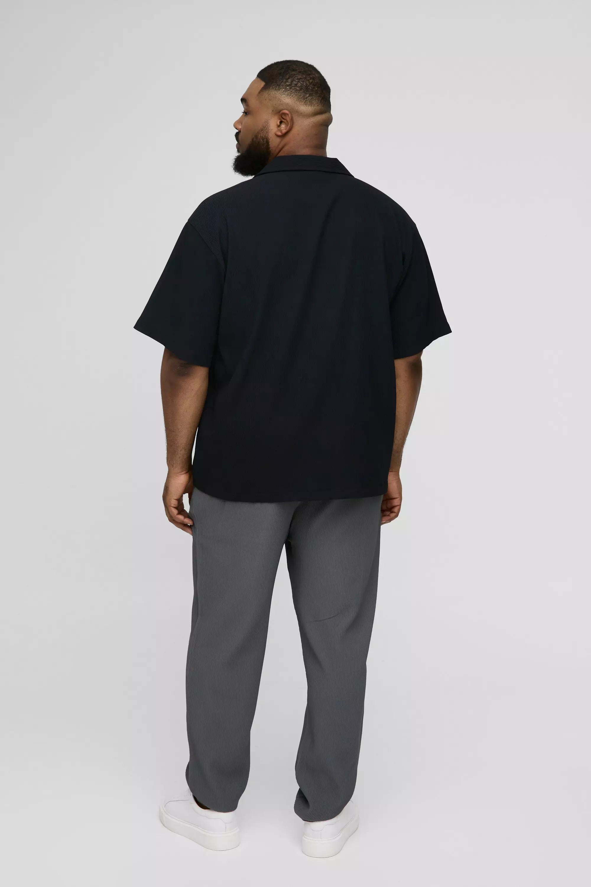 Plus Pleated Tapered Pants | boohooMAN USA