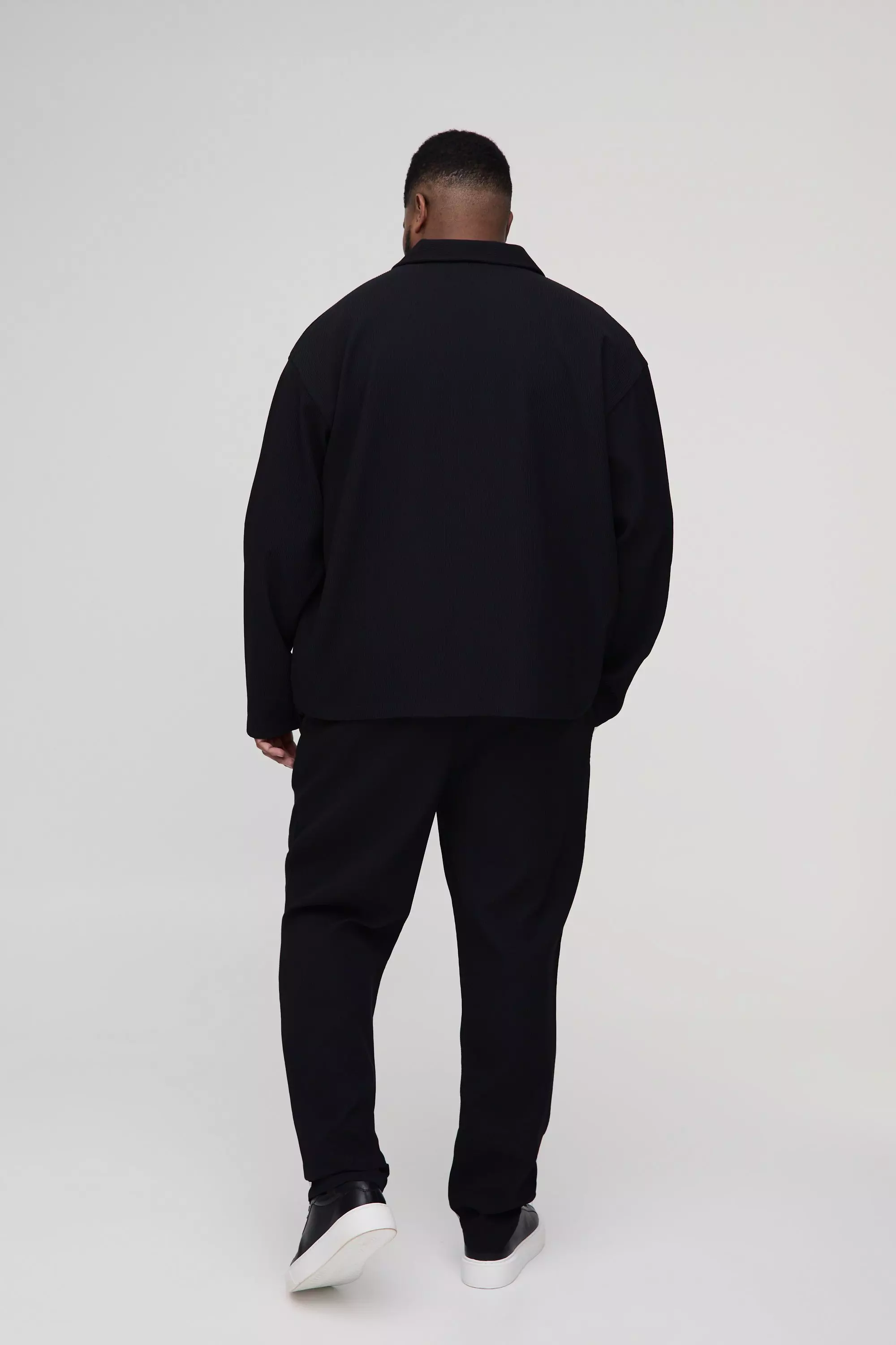 Pantaloni Affusolati Plus Size Con Pieghe, Black immagine alternativa