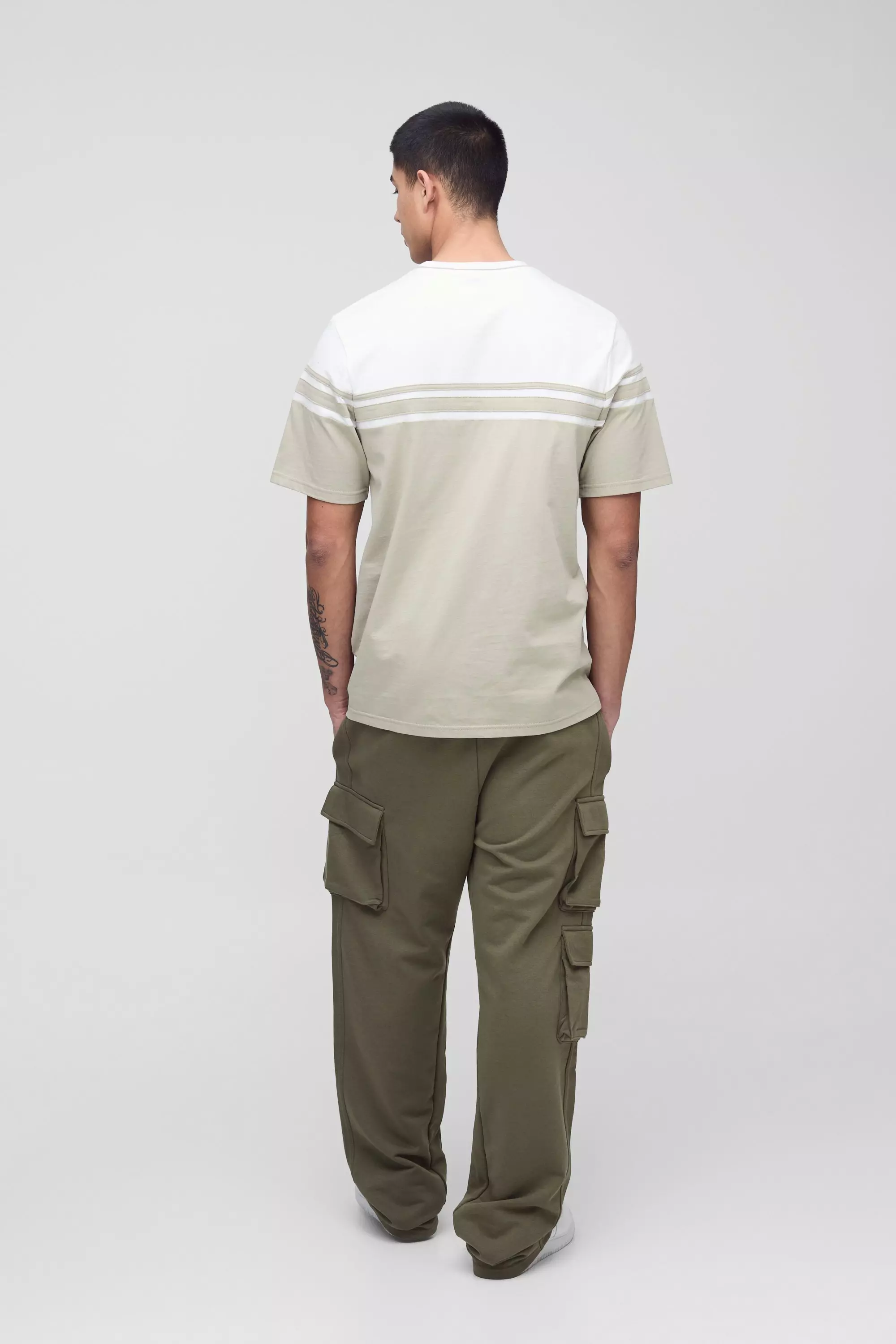 Stone Tall Regular Fit Colour Block T-Shirt alternative image