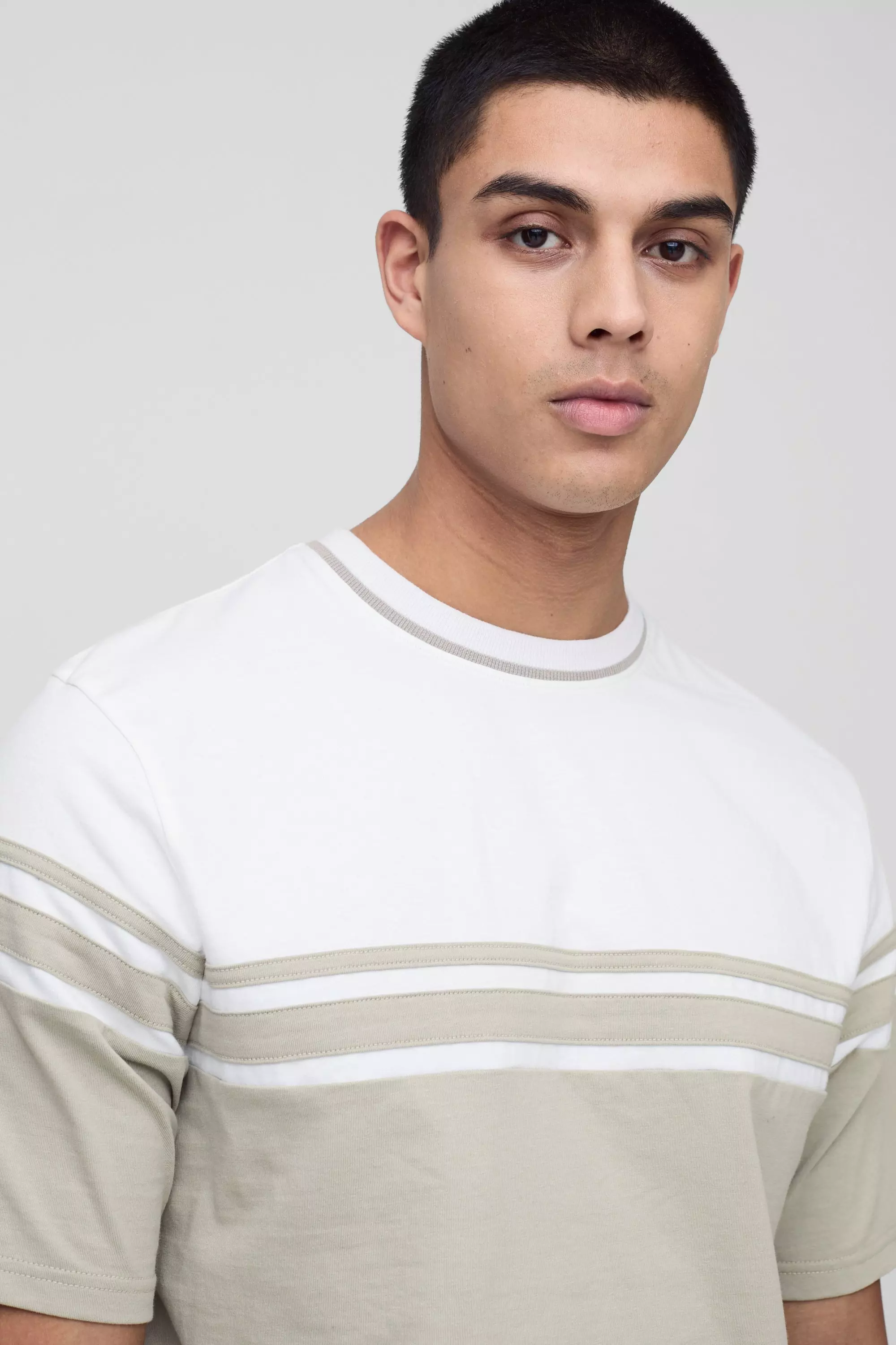 Stone Tall Regular Fit Colour Block T-Shirt alternative image