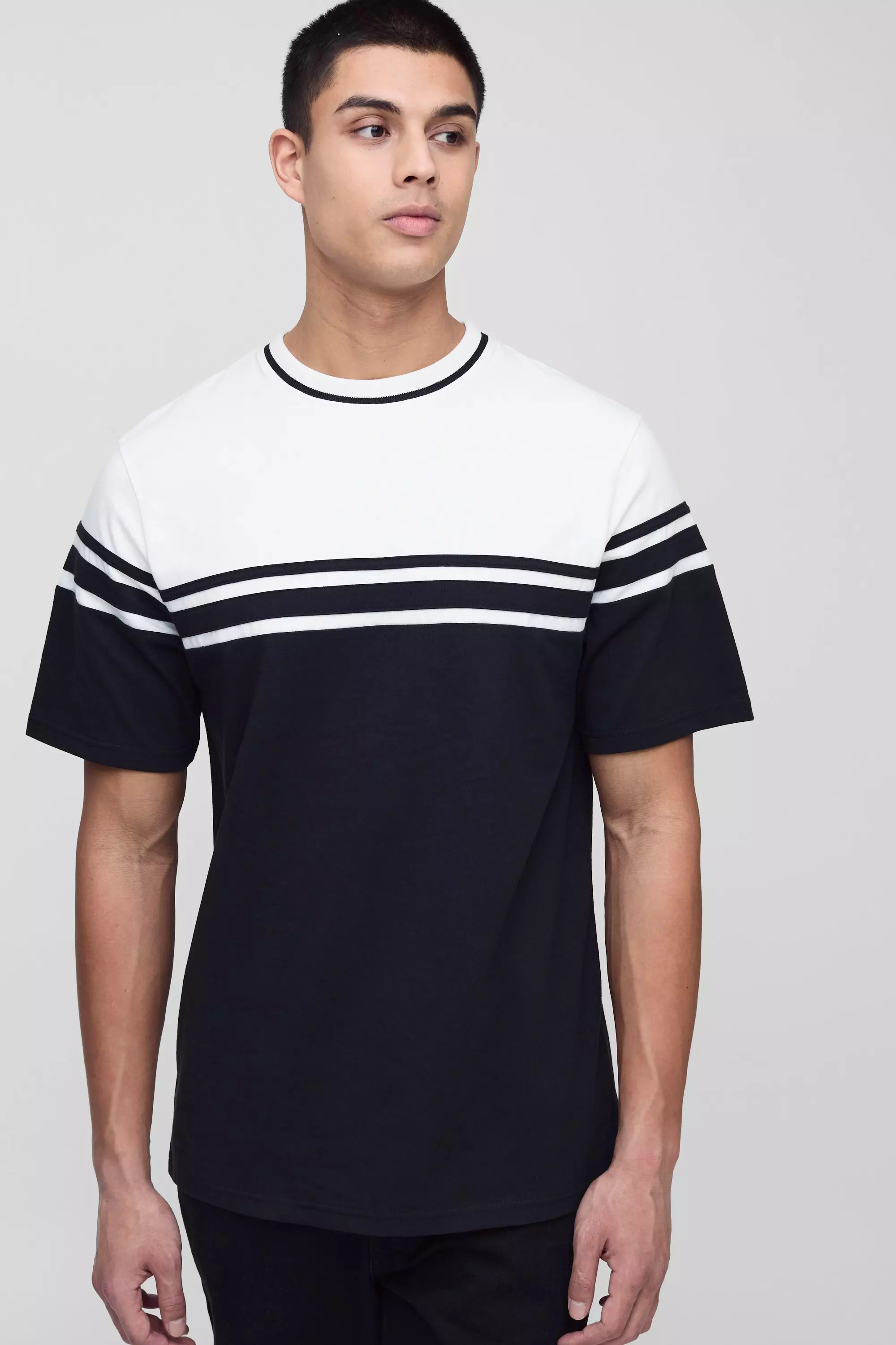 Black Tall Regular Fit Colour Block T-Shirt alternative image