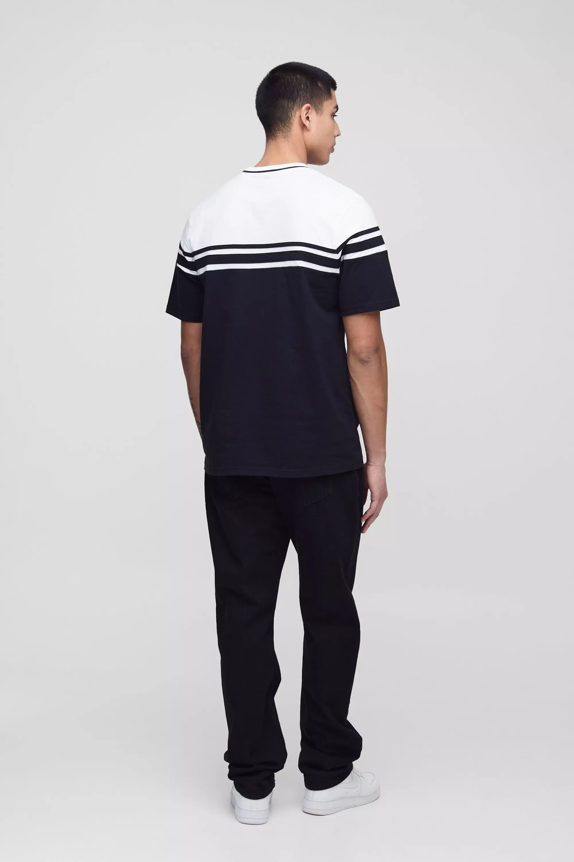 Black Tall Regular Fit Colour Block T-Shirt alternative image