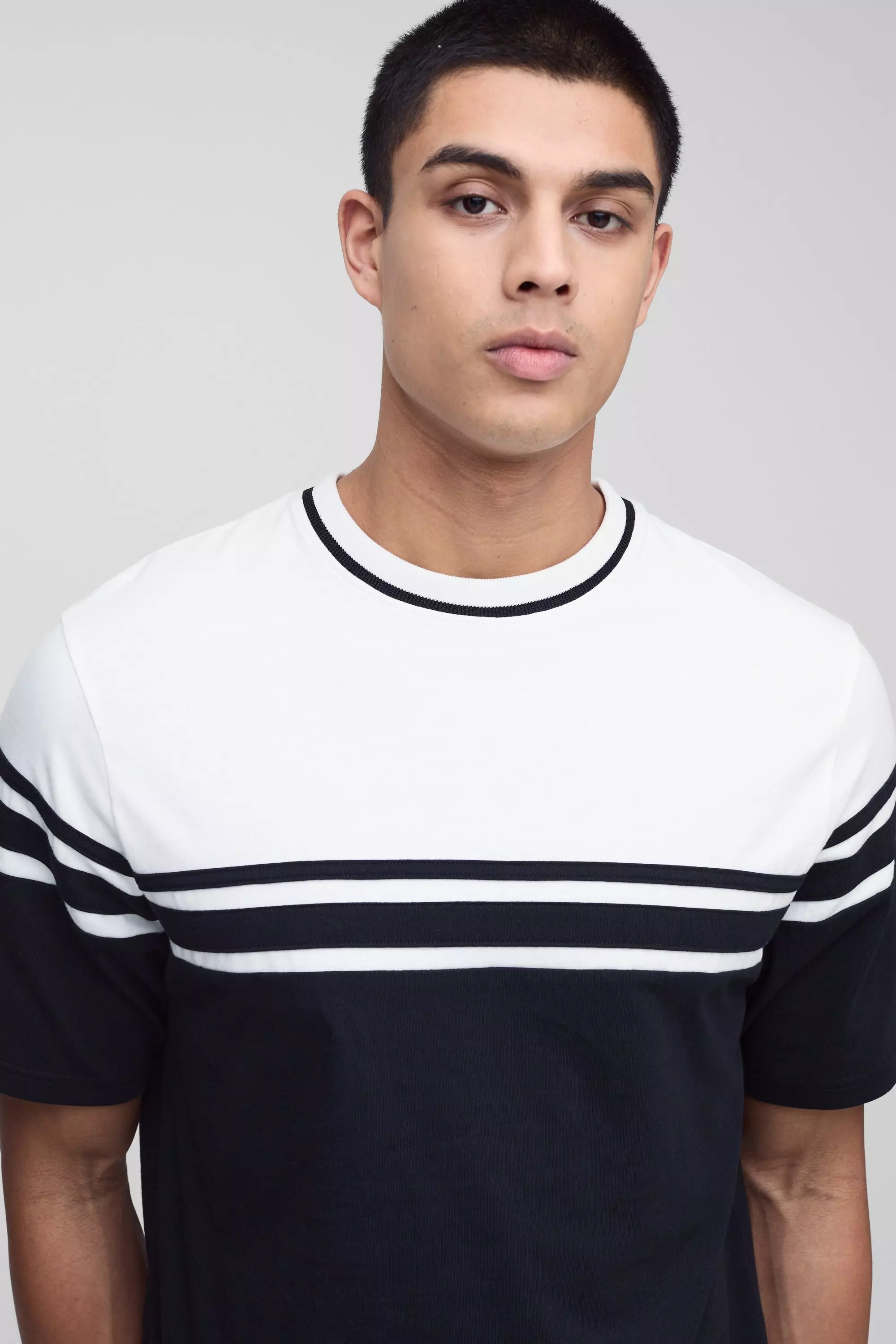 Black Tall Regular Fit Colour Block T-Shirt alternative image