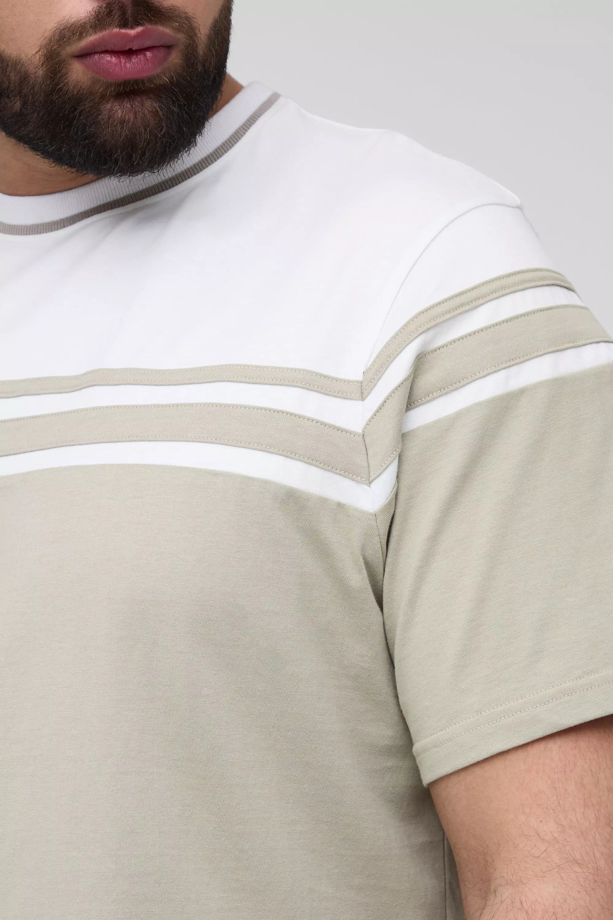 Grande taille - T-shirt color block, Stone autre image