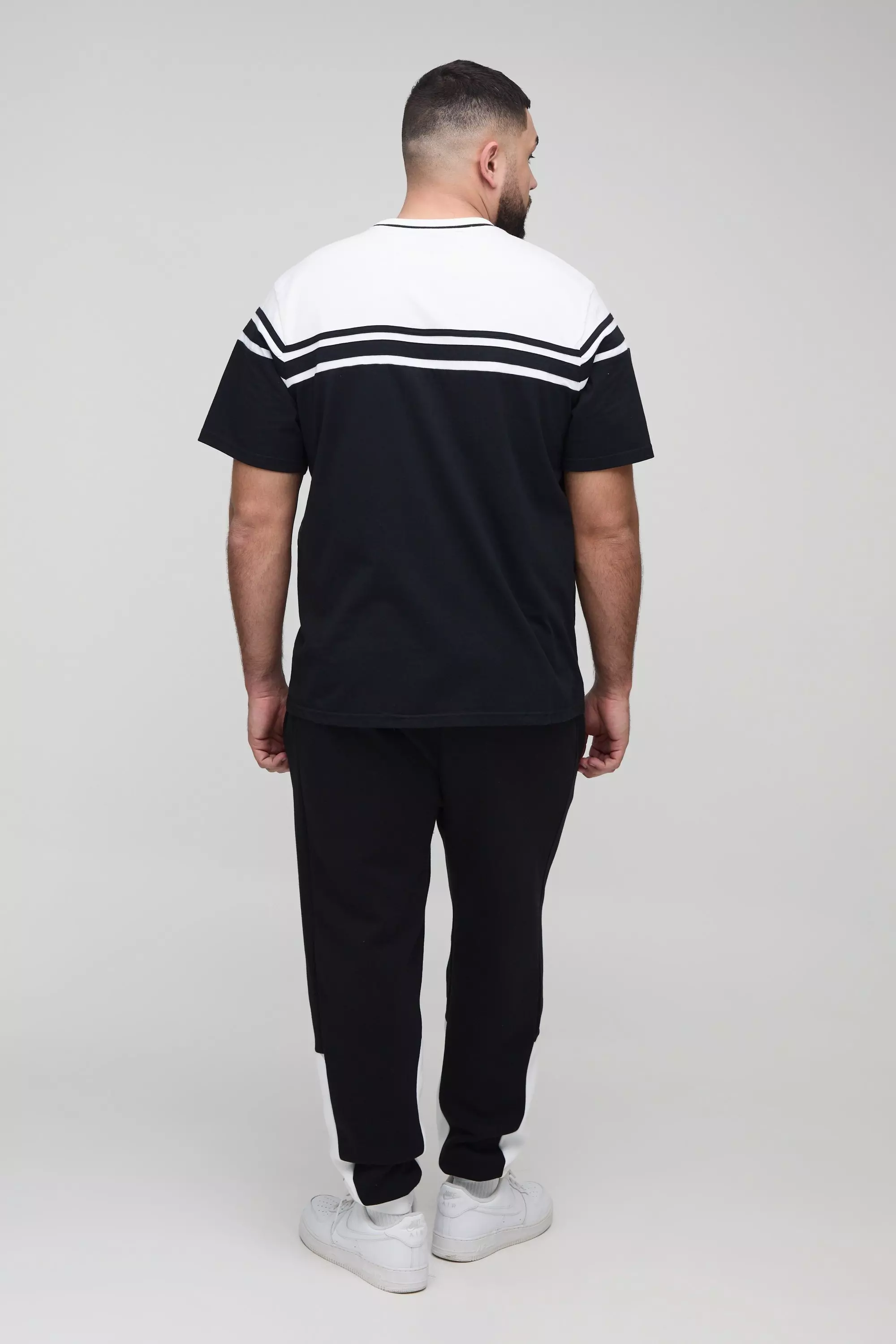 Black Plus Regular Fit Colour Block T-Shirt alternative image