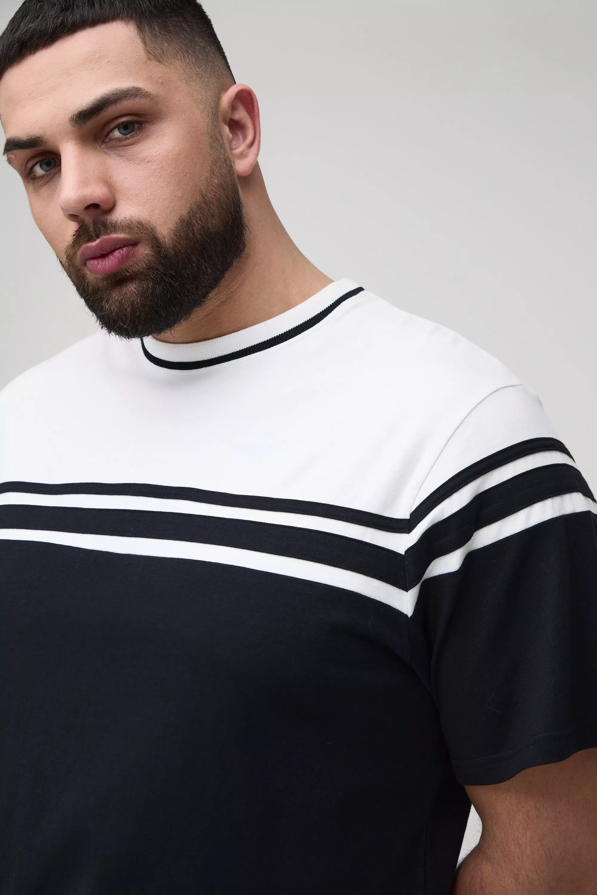 Black Plus Regular Fit Colour Block T-Shirt alternative image