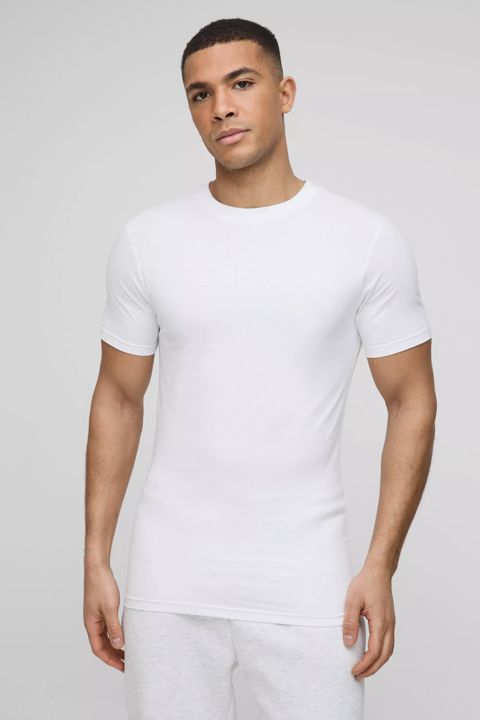 Basic Muscle Fit Crew Neck T-Shirt | boohooMAN AU