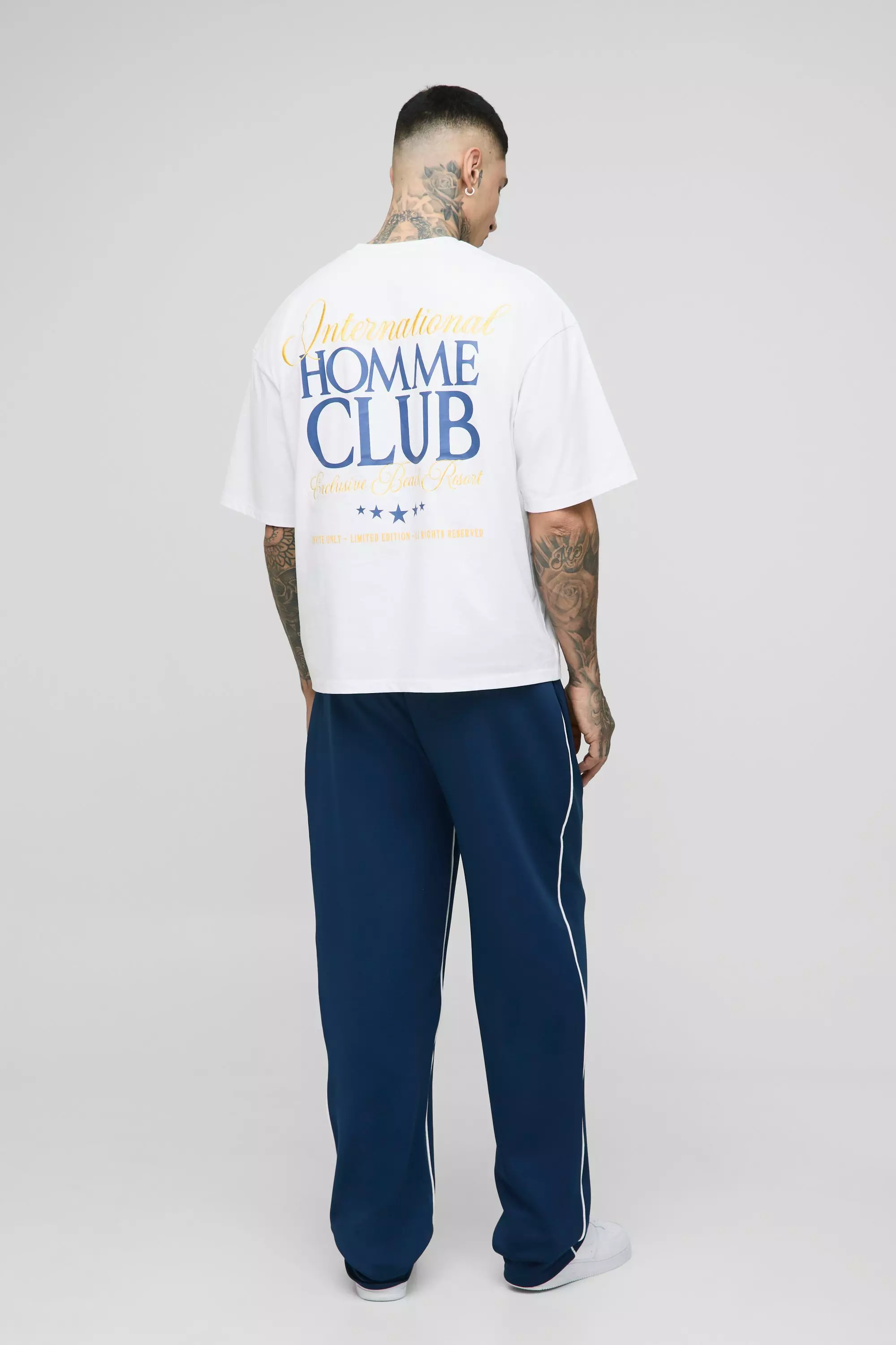 Navy Tall Tricot Print Oversized Sweatpants alternative image