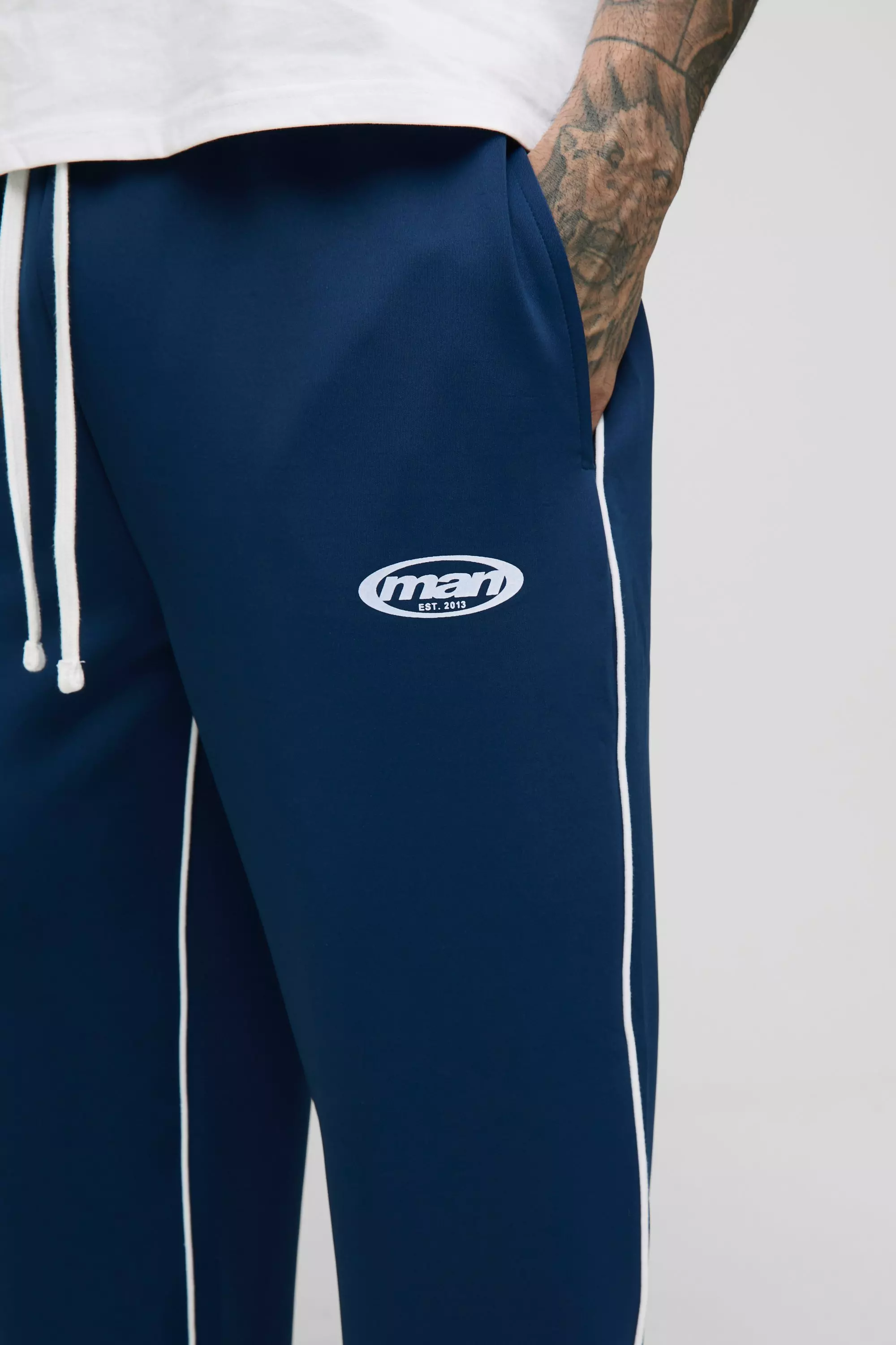 Navy Tall Tricot Print Oversized Sweatpants alternative image