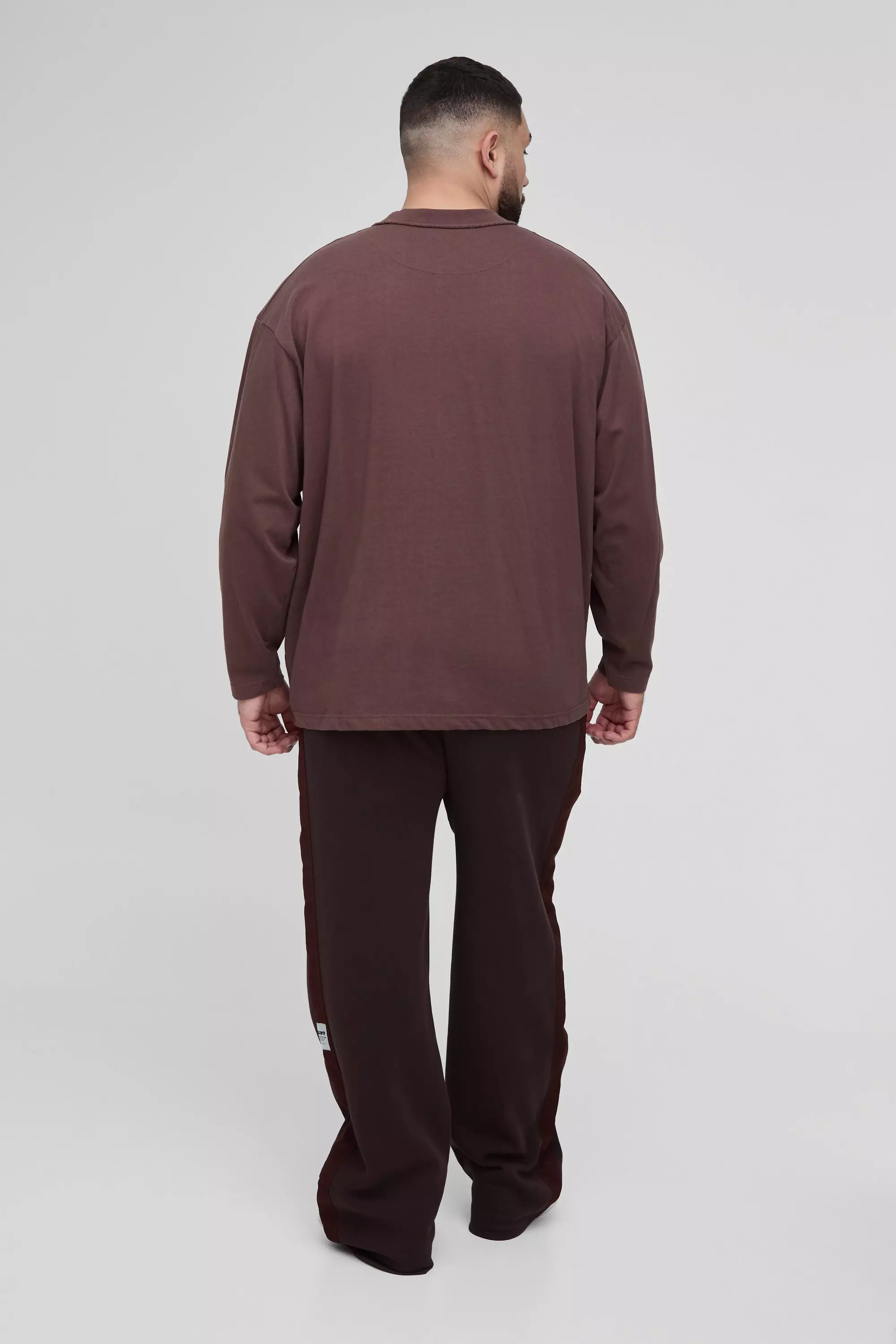 Chocolate Plus Relaxed Stripe Detail Woven Tab Joggers alternative image