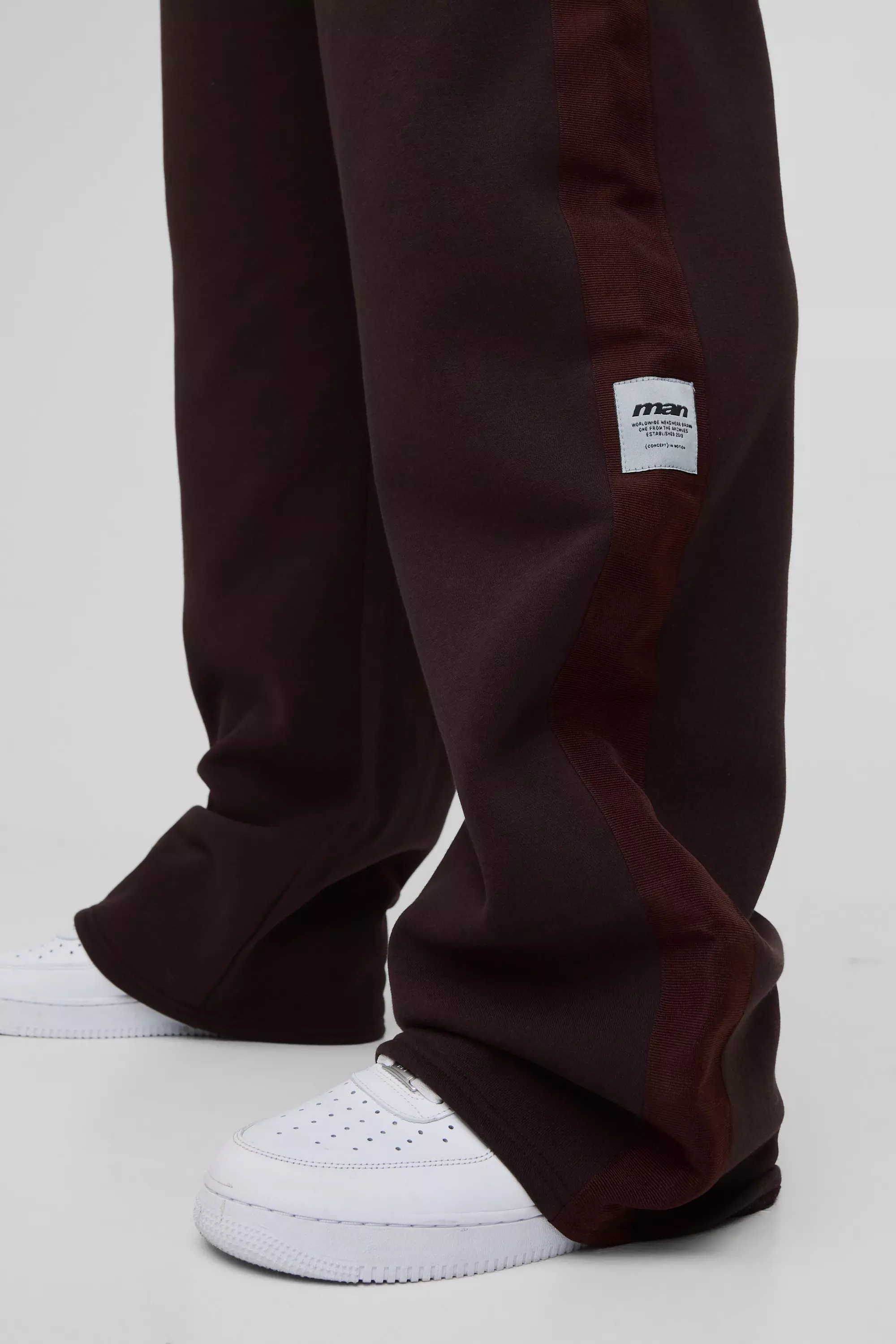 Chocolate Plus Relaxed Stripe Detail Woven Tab Joggers alternative image