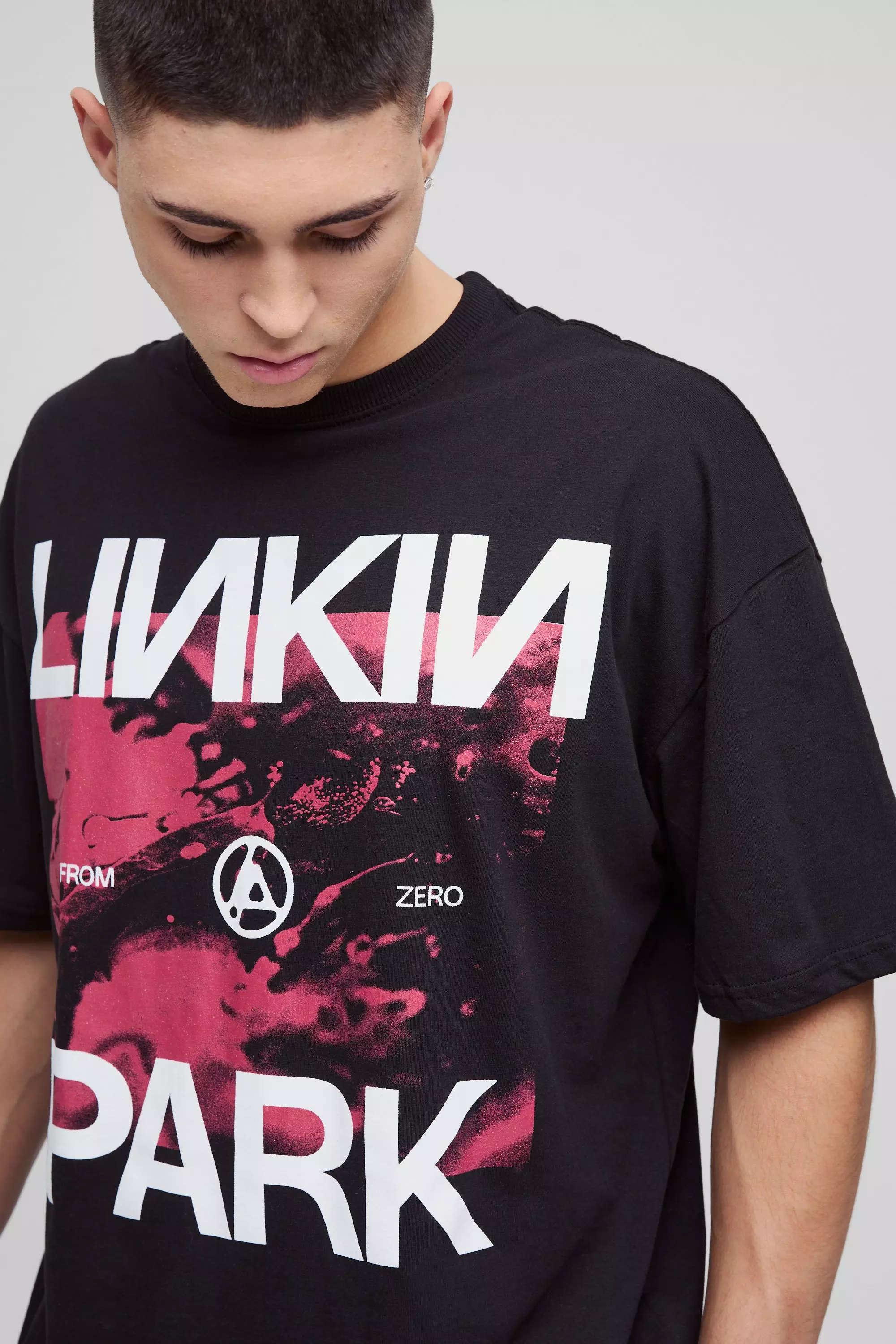 Black Oversized Linkin Park Band License T-Shirt alternative image