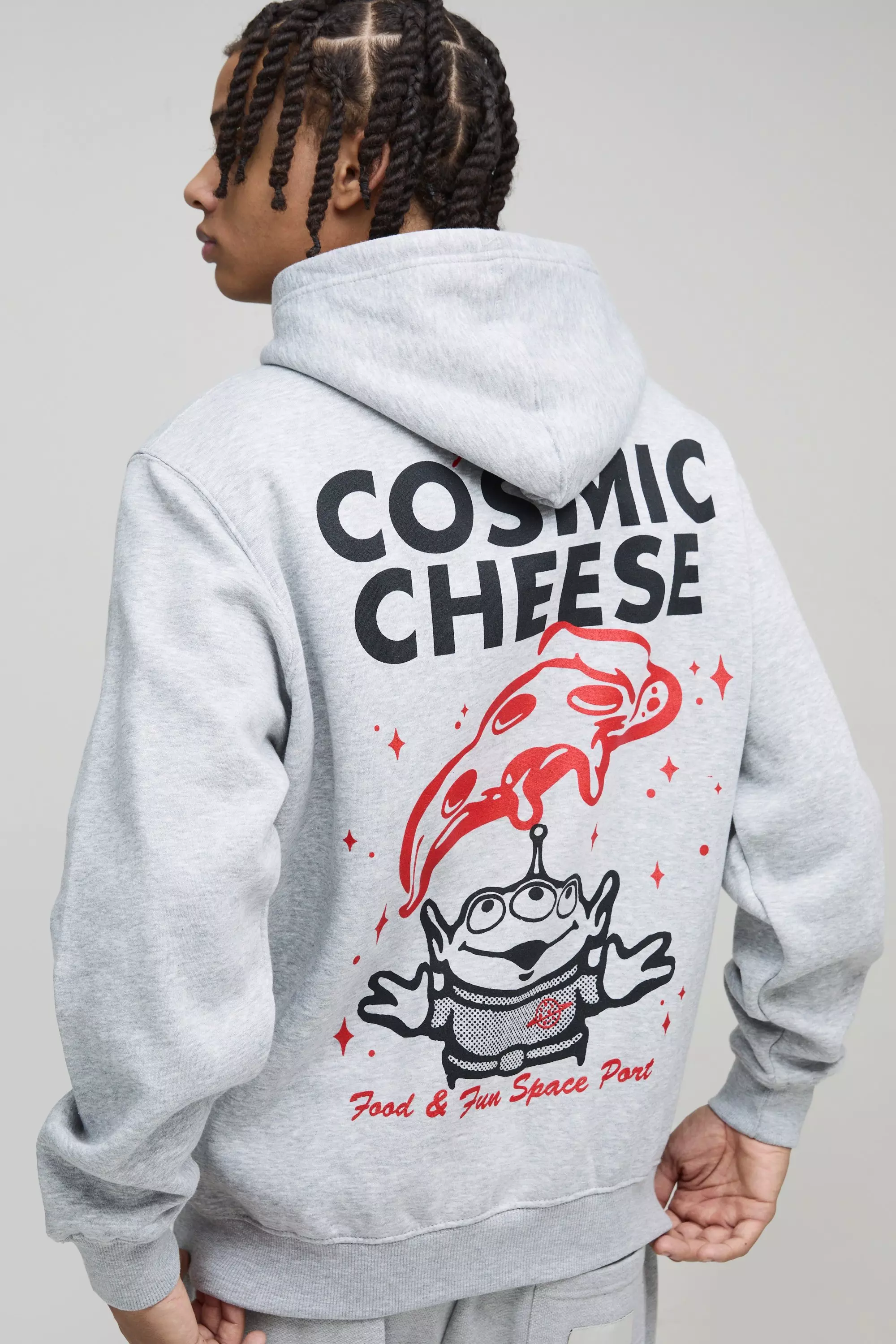 Oversized Pixar Toy Story Cosmic Cheese License Hoodie boohooMAN