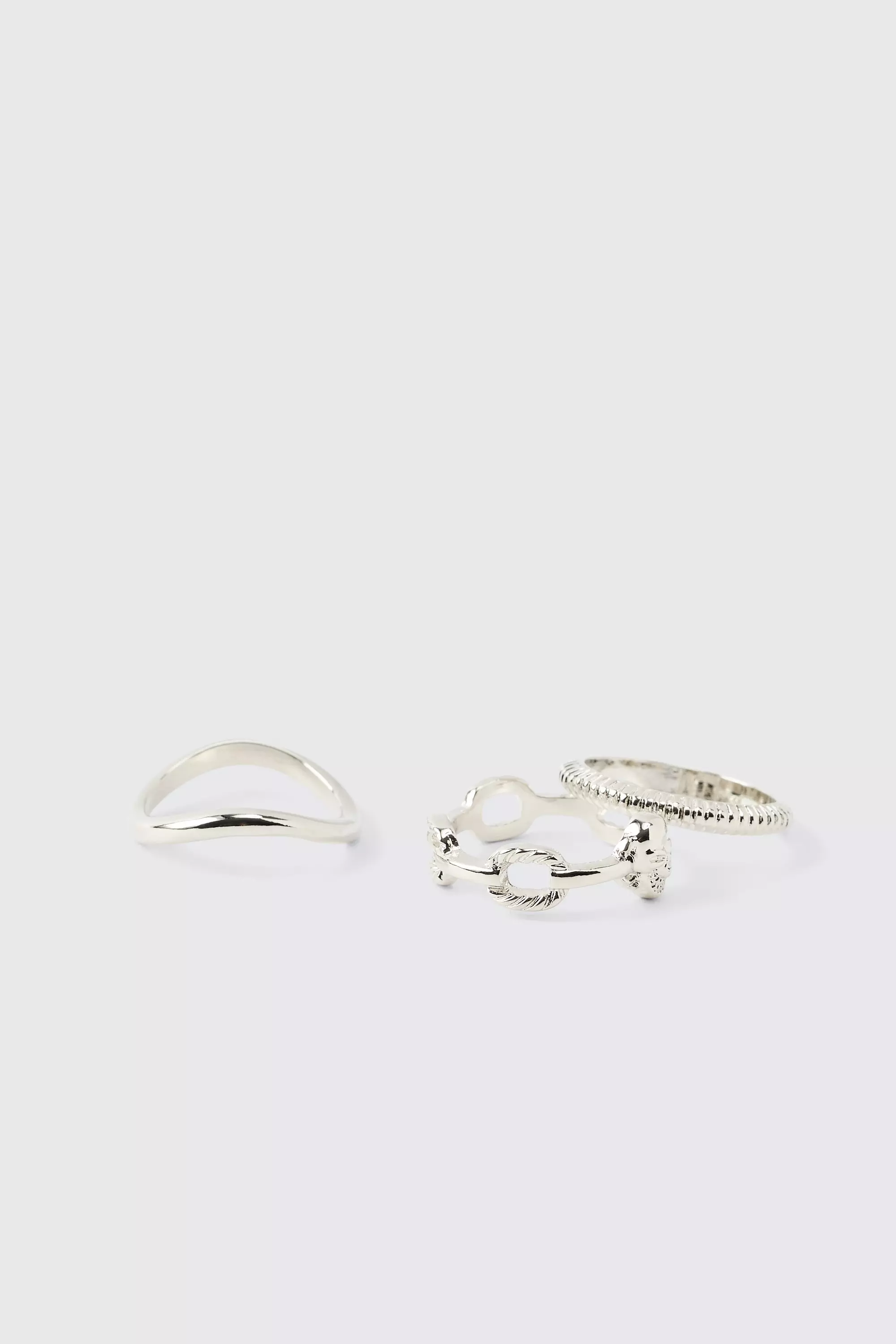 Silver Zilveren Schedel Ringen (3 Stuks) alternatieve afbeelding