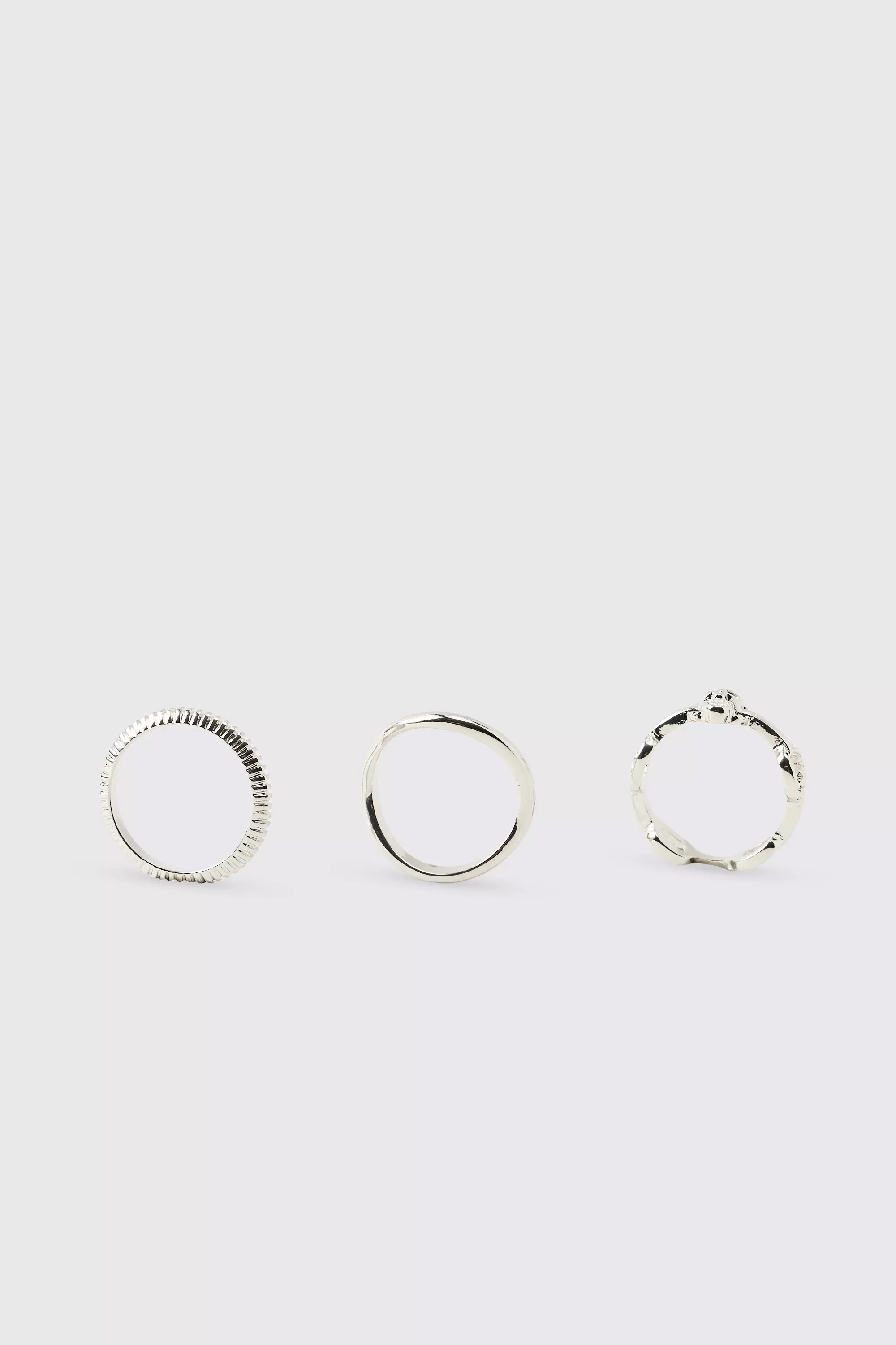 Silver Zilveren Schedel Ringen (3 Stuks) alternatieve afbeelding