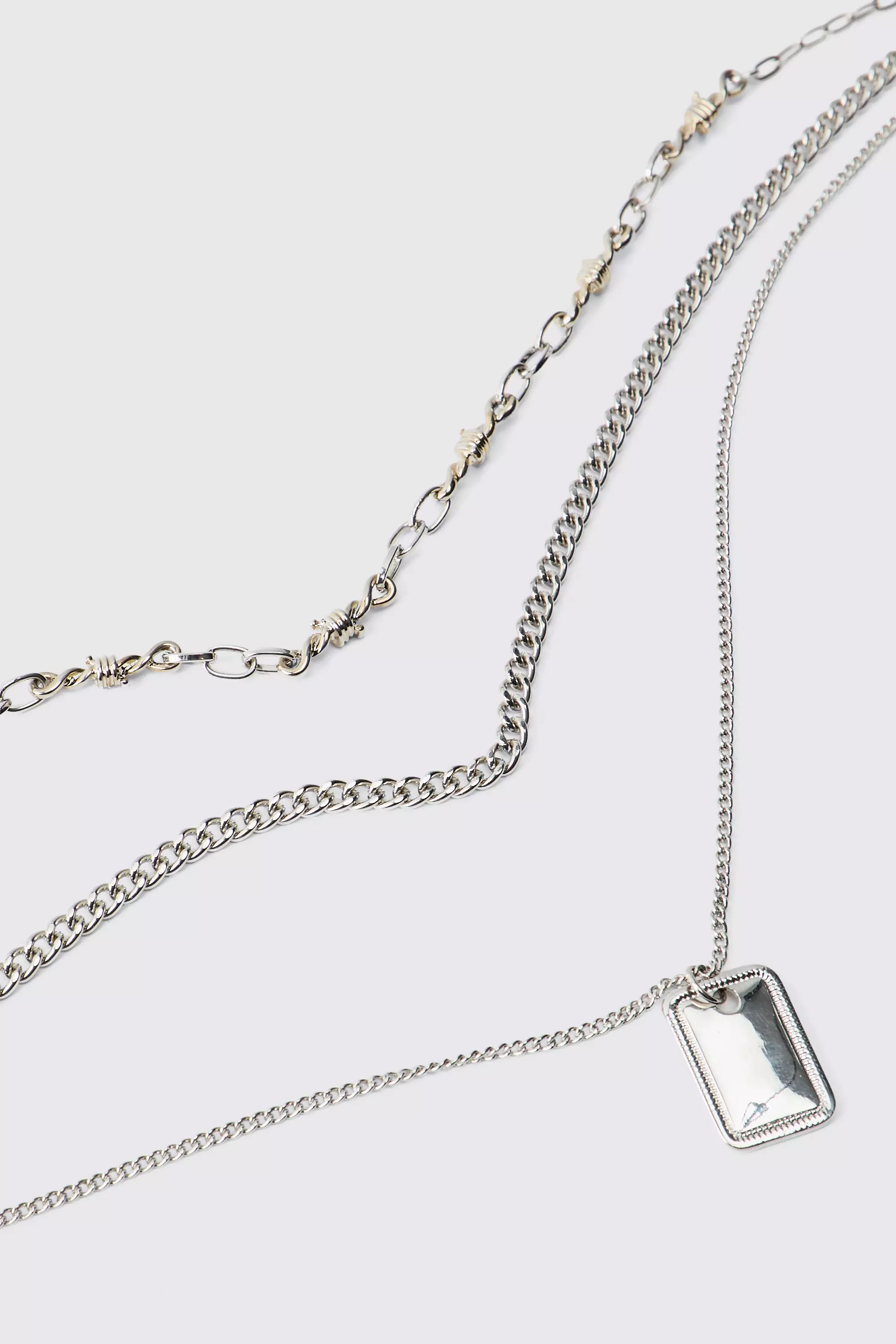 Recycelte mehrlagige Kette mit Anhängern, Silver alternatives Bild