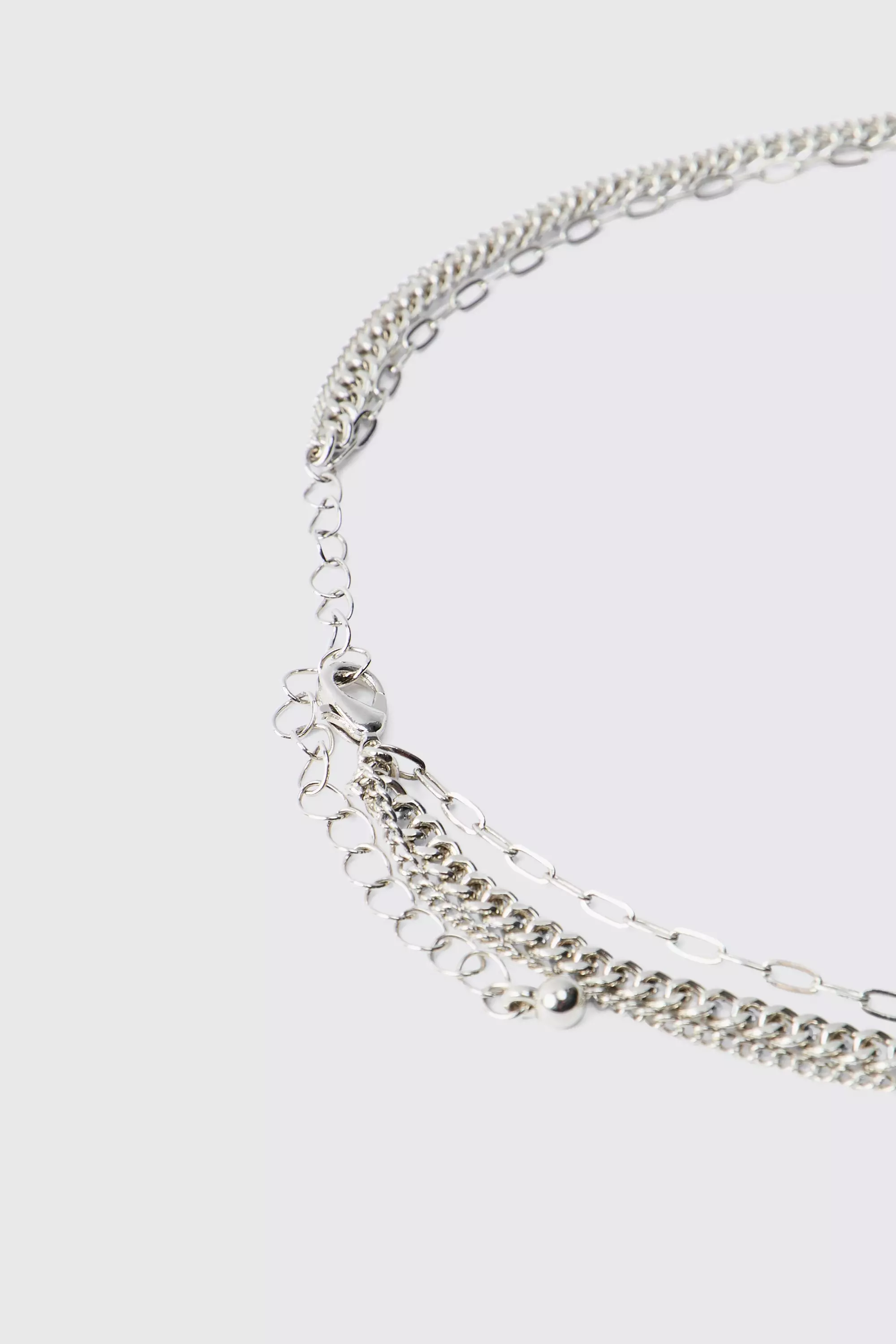 Recycelte mehrlagige Kette mit Anhängern, Silver alternatives Bild