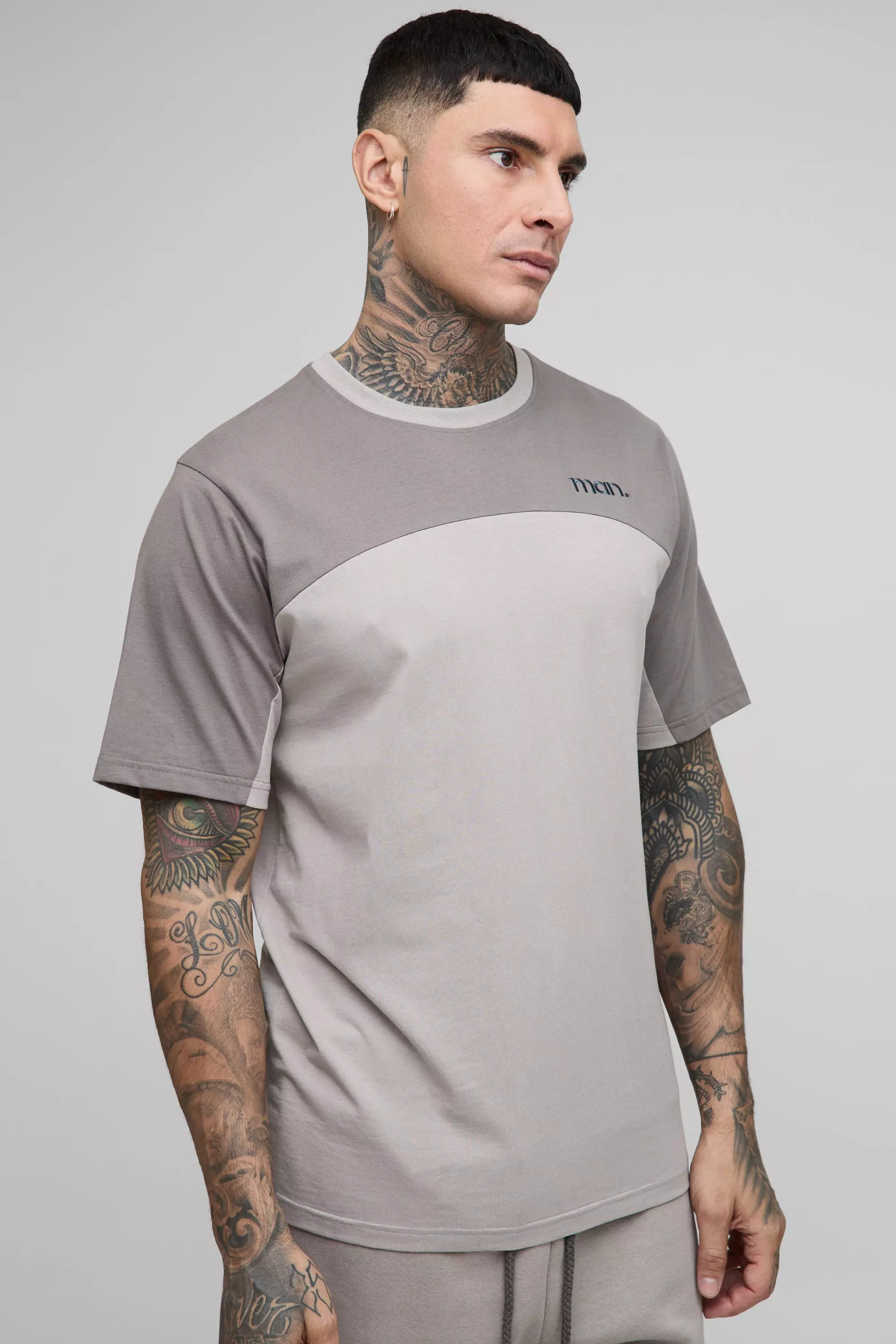 Tall - T-shirt color block - MAN, Grey autre image